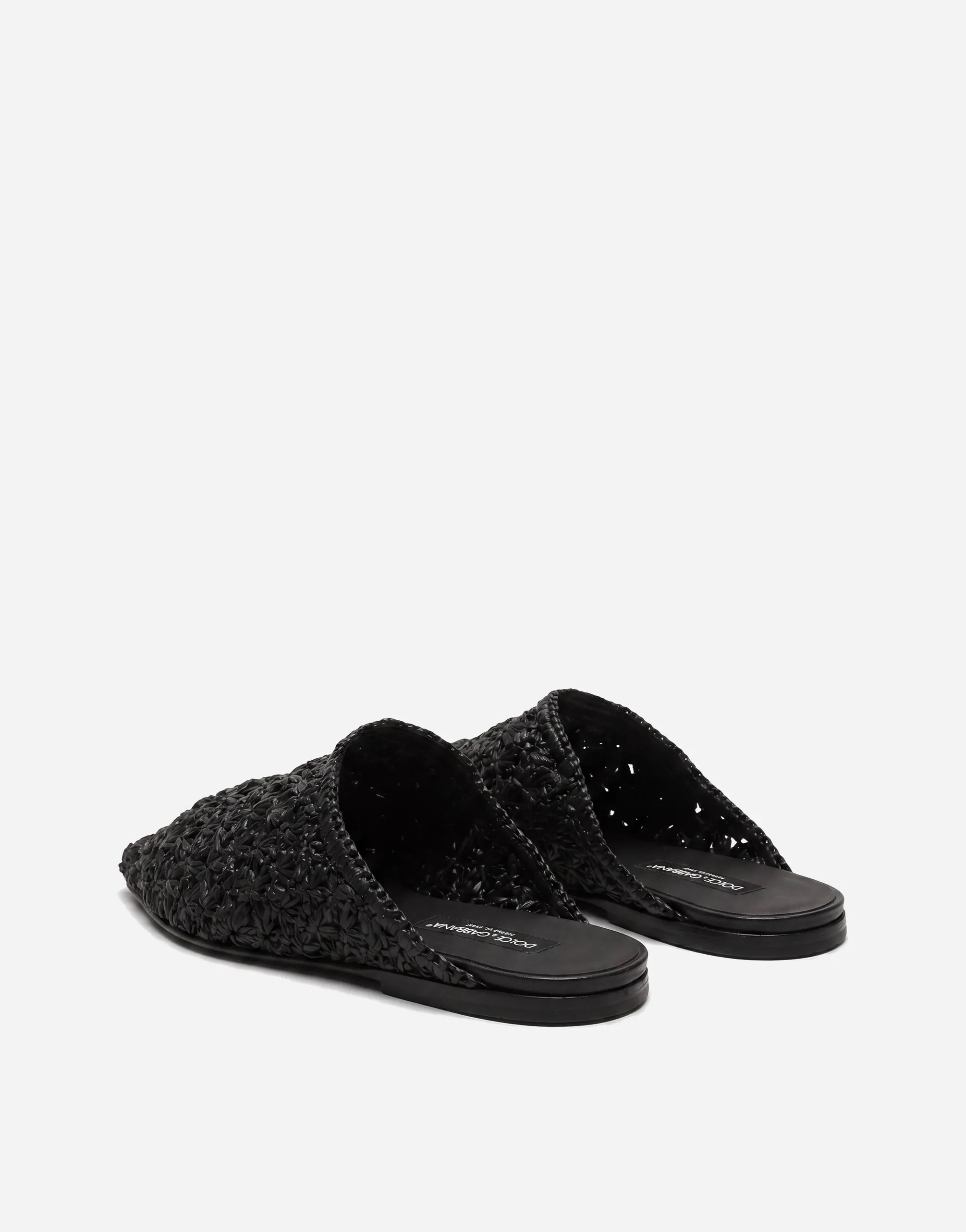 Dolce & Gabbana Dolce & Gabbana Raffia Woven Backless Mule Slippers