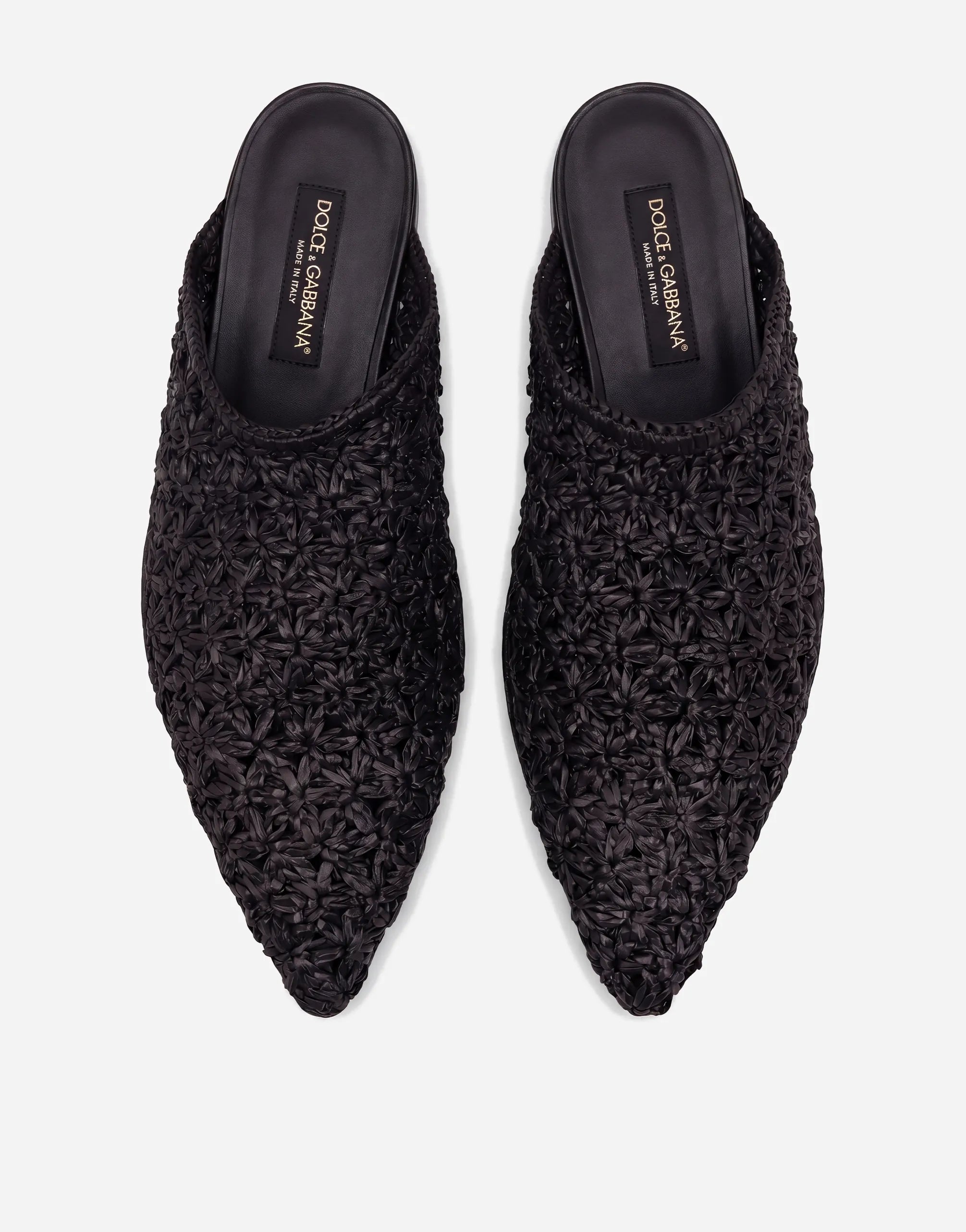 Dolce & Gabbana Dolce & Gabbana Raffia Woven Backless Mule Slippers