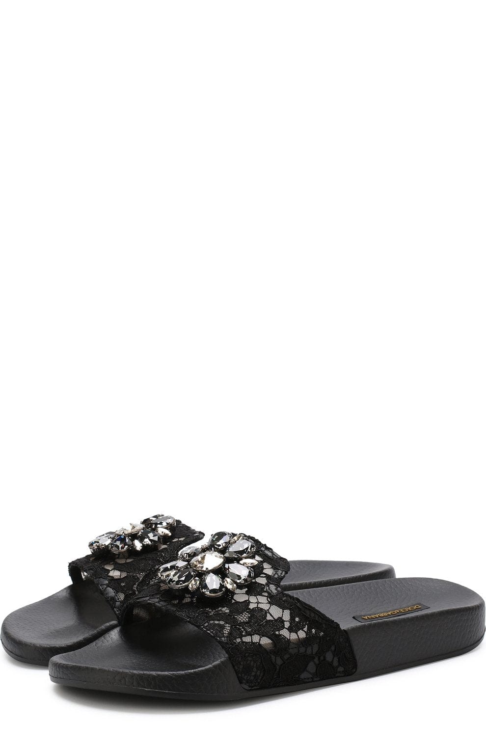 Dolce & Gabbana Rainbow Lace Jewel Slides