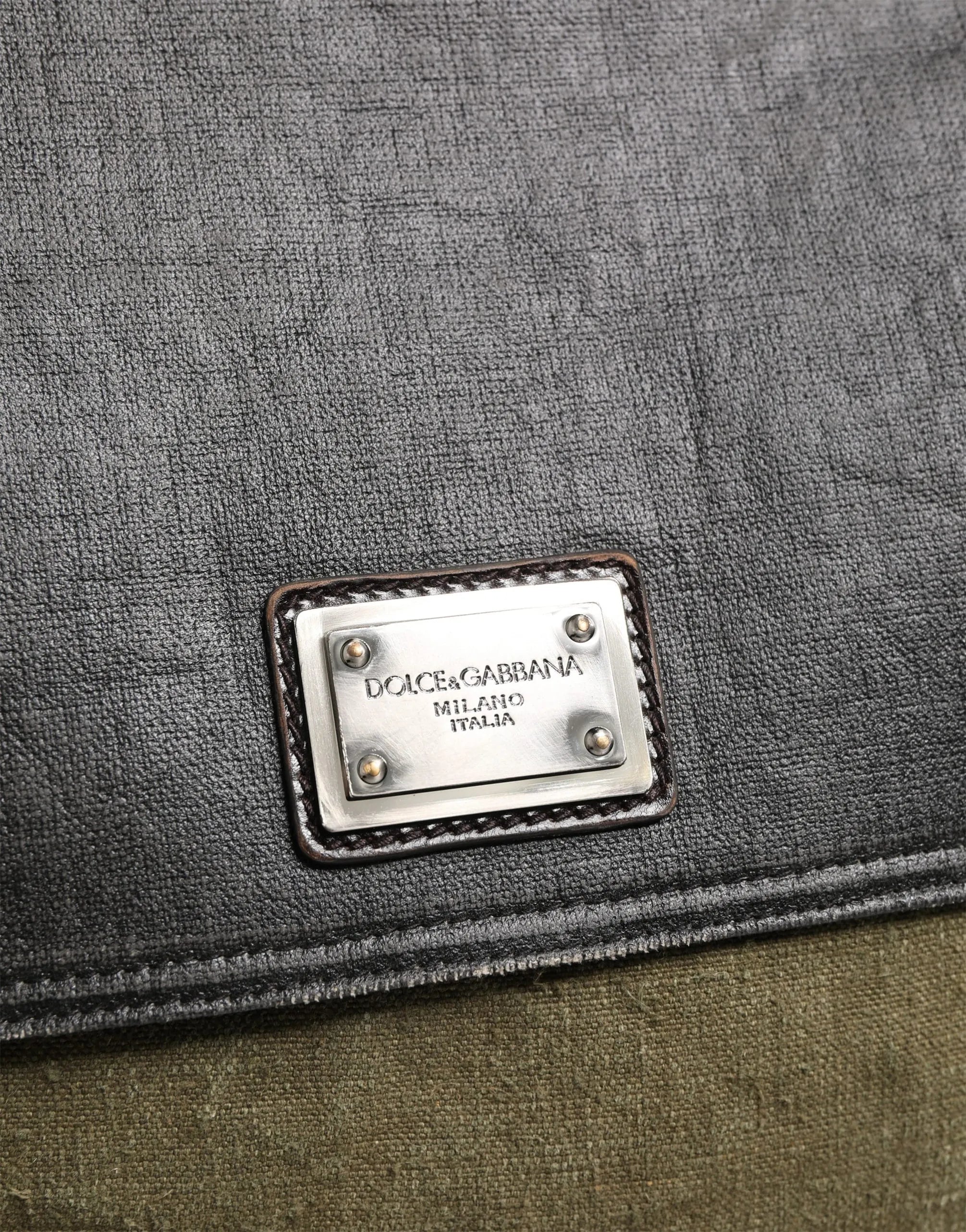 Dolce & Gabbana RE-EDITION Canvas Leather Messenger Shoulder Bag
