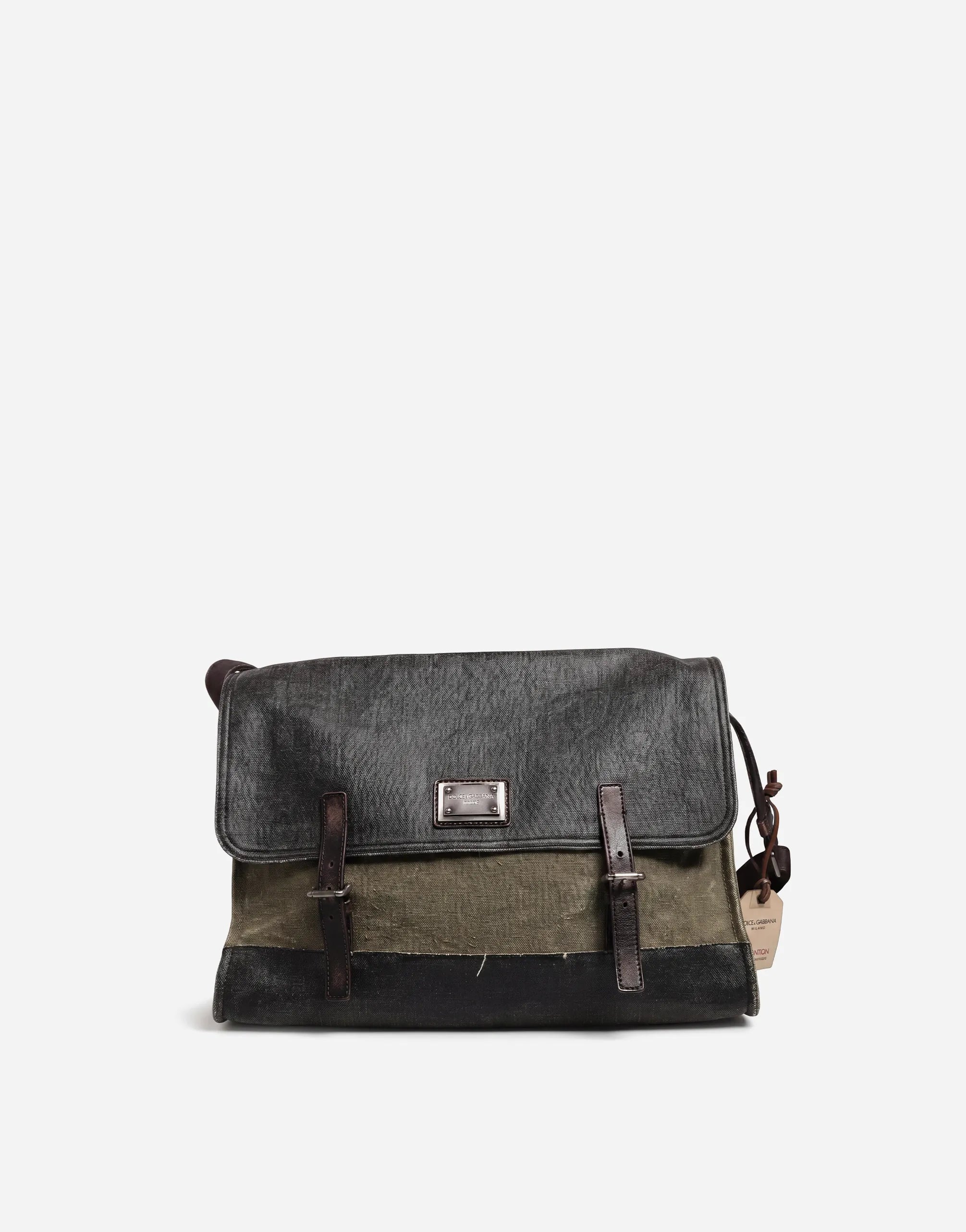 Dolce & Gabbana RE-EDITION Canvas Leather Messenger Shoulder Bag