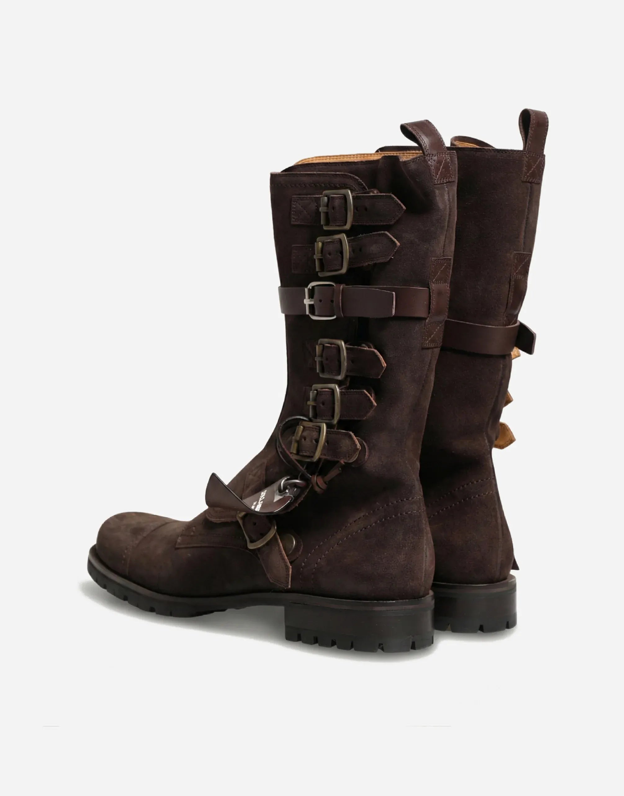 Dolce & Gabbana Re-Edition Suede Multi-Buckle Combat Boots