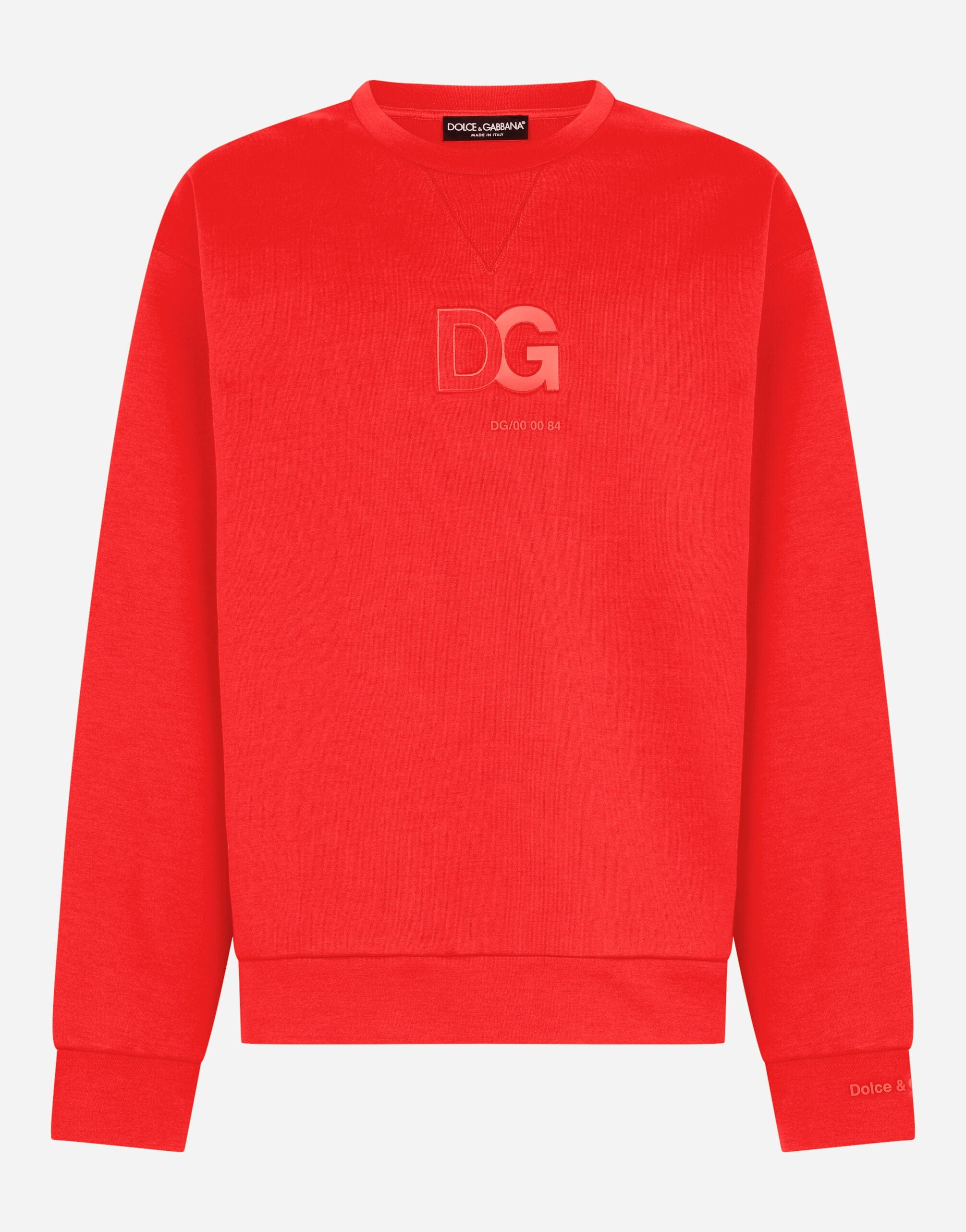 Dolce & Gabbana Red 3D DG Logo Jersey Sweatshirt