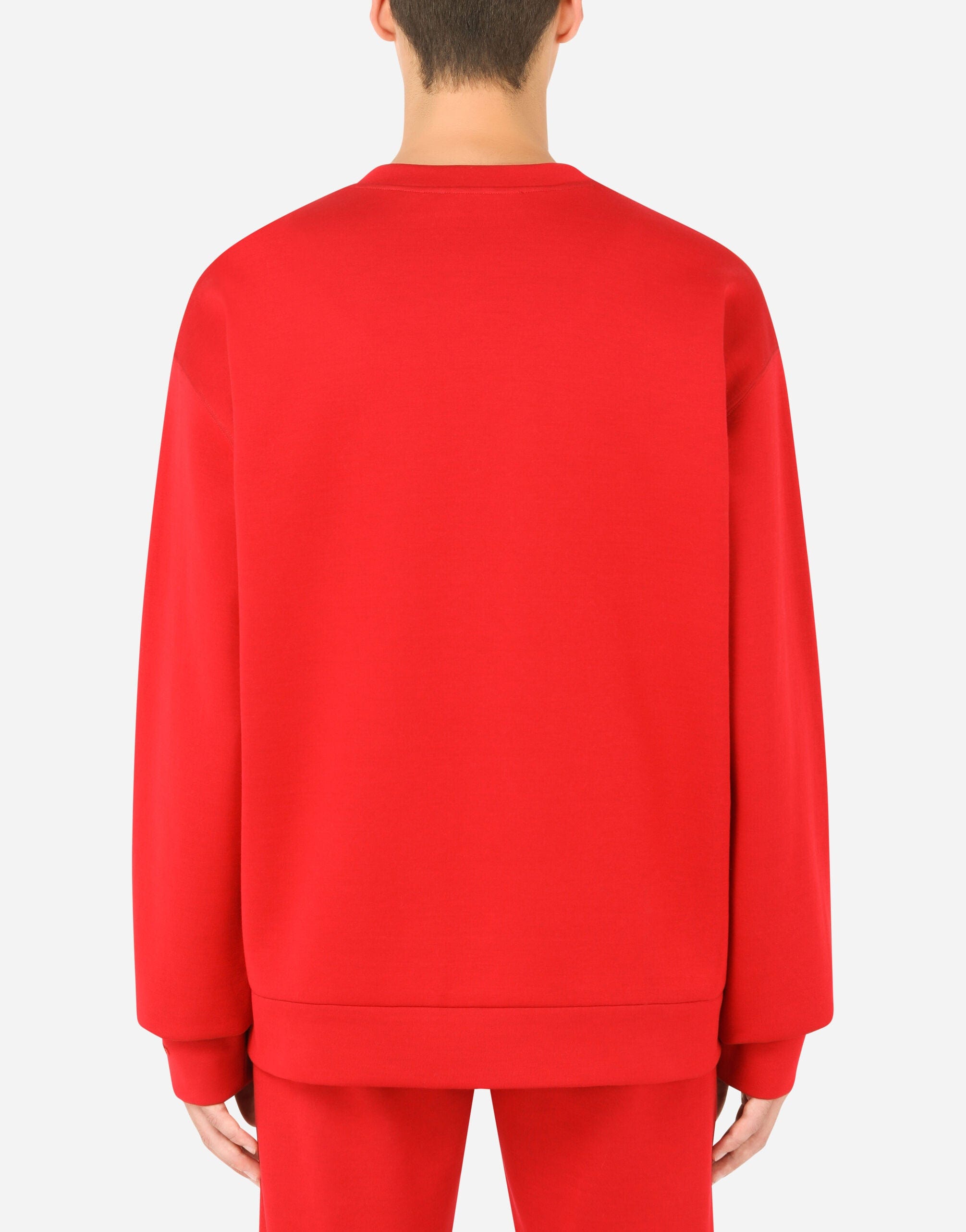 Dolce & Gabbana Red 3D DG Logo Jersey Sweatshirt