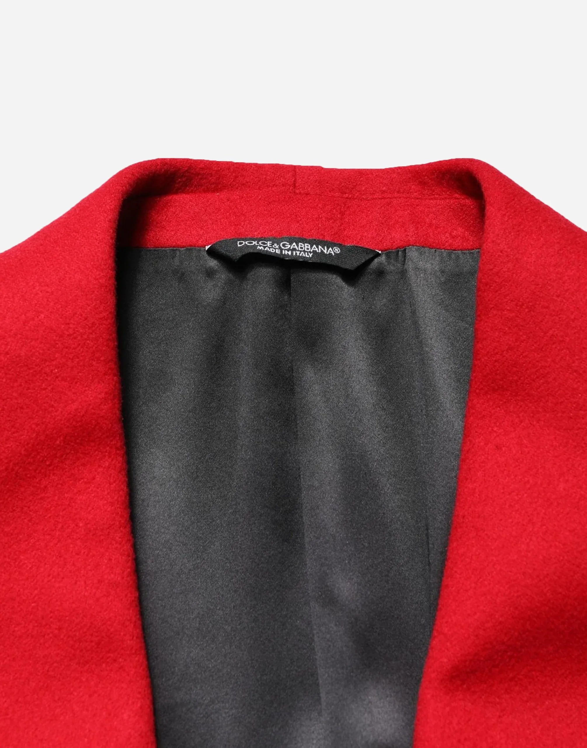 Dolce & Gabbana Red Cashmere Single-Breasted Blazer