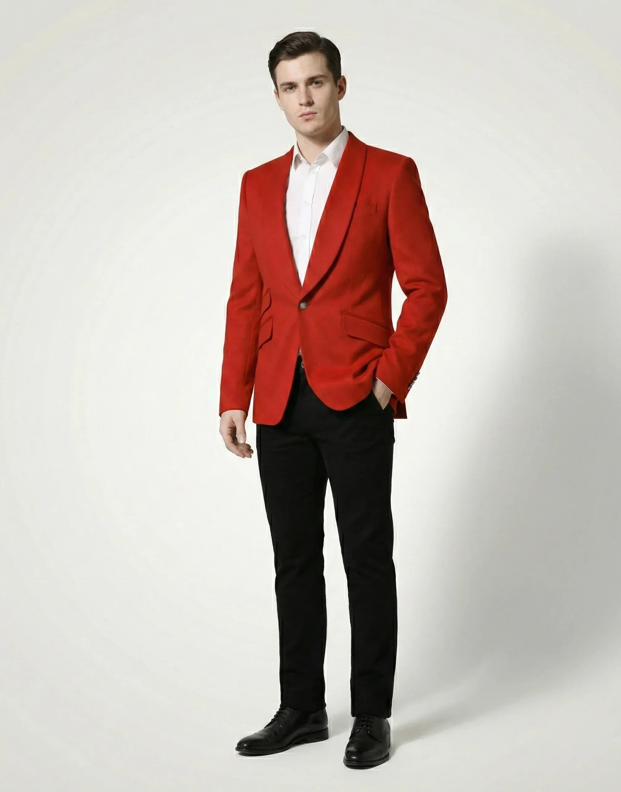 Dolce & Gabbana Red Cashmere Single-Breasted Blazer