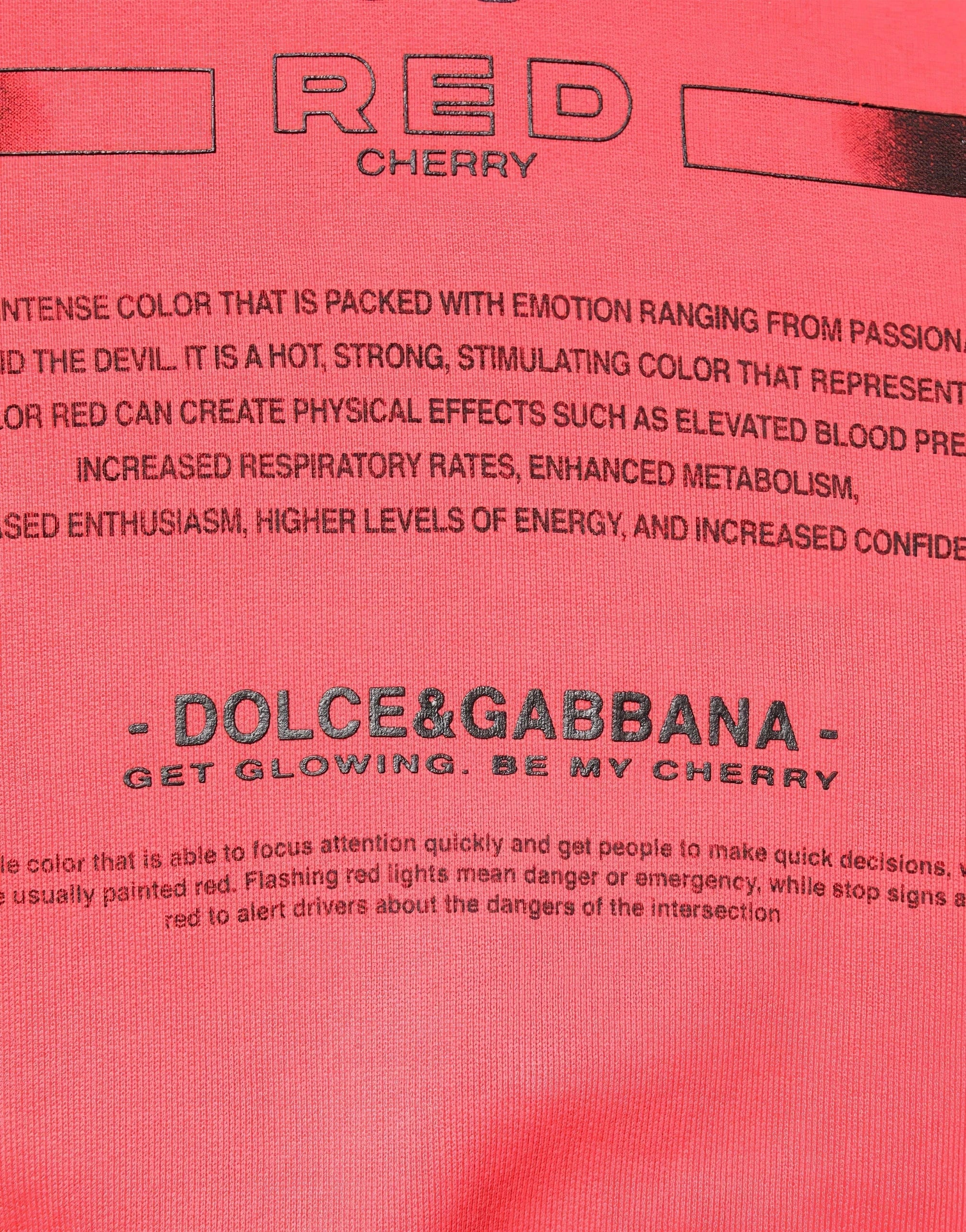 Dolce & Gabbana Red Cherry Cotton Hoodie