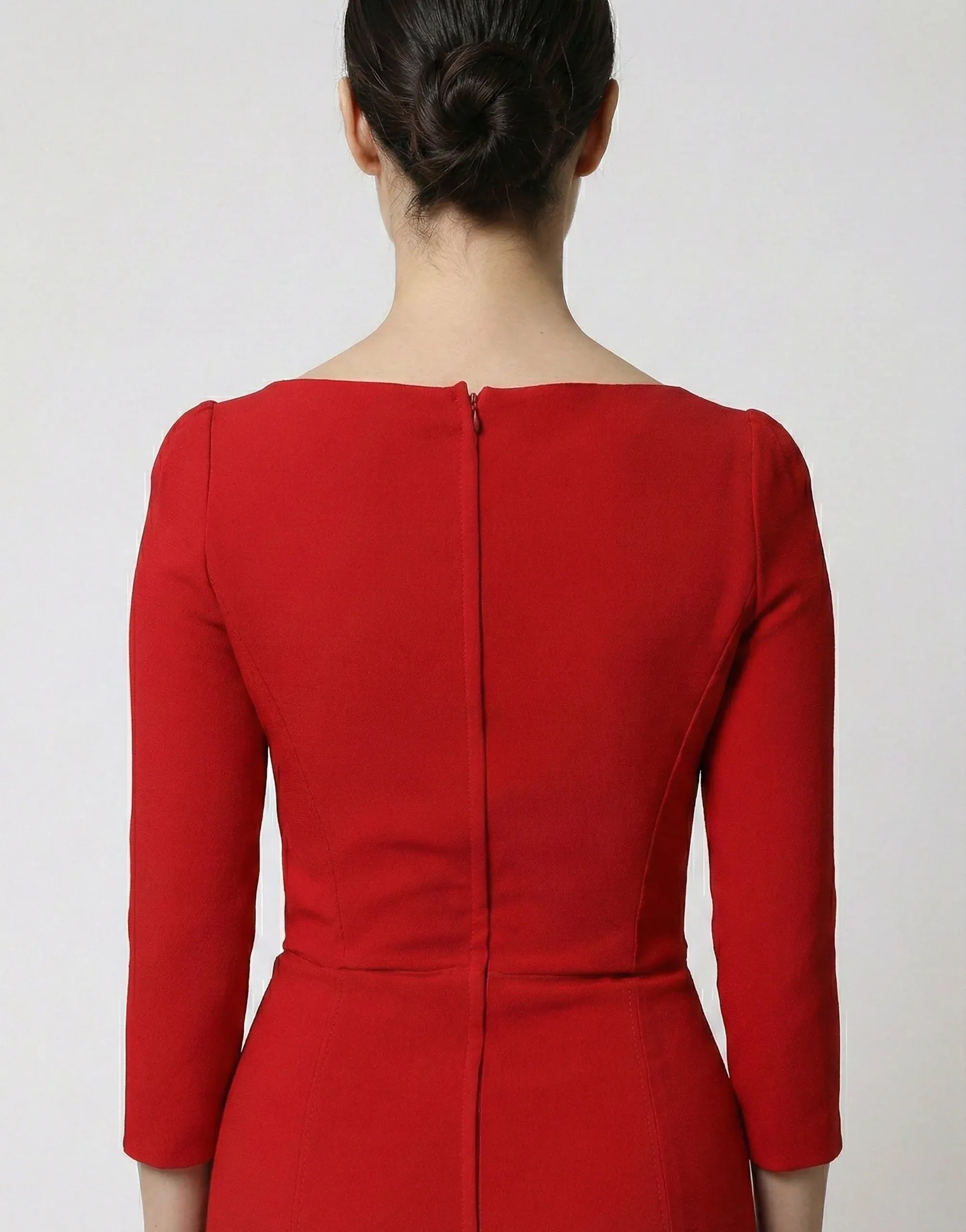 Dolce & Gabbana Red Crepe Square-Neck Mermaid Gown