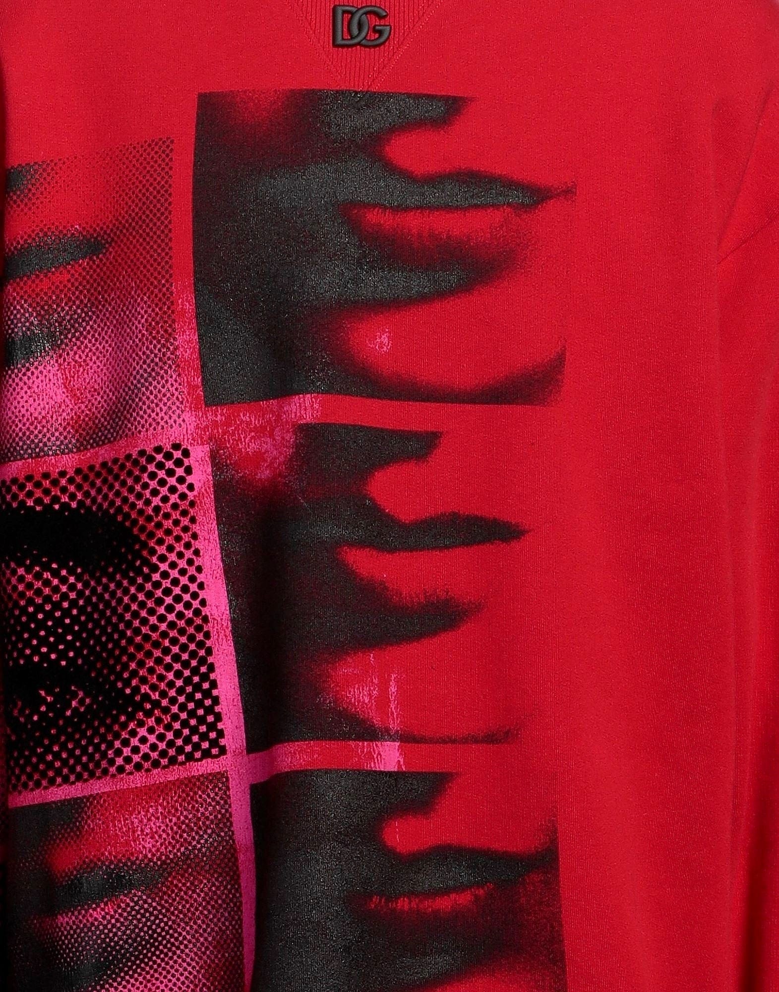 Dolce & Gabbana Red Graphic Sweatshirt