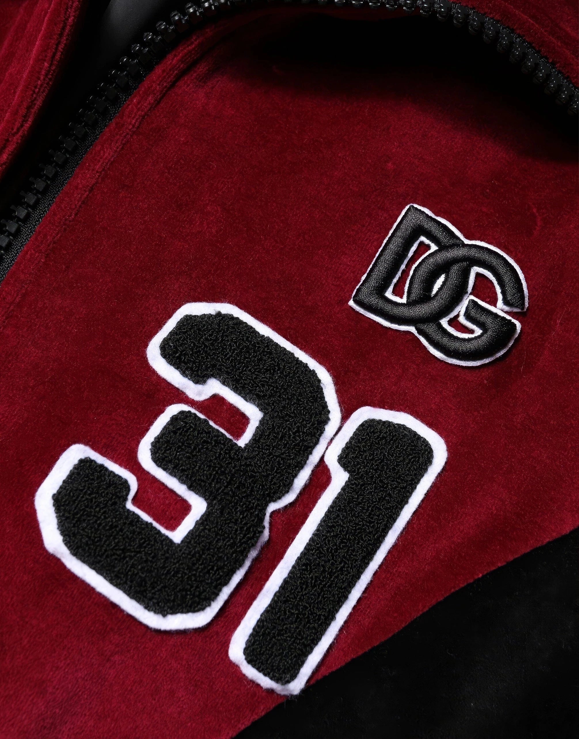 Dolce & Gabbana Red Logo Bomber Jacket