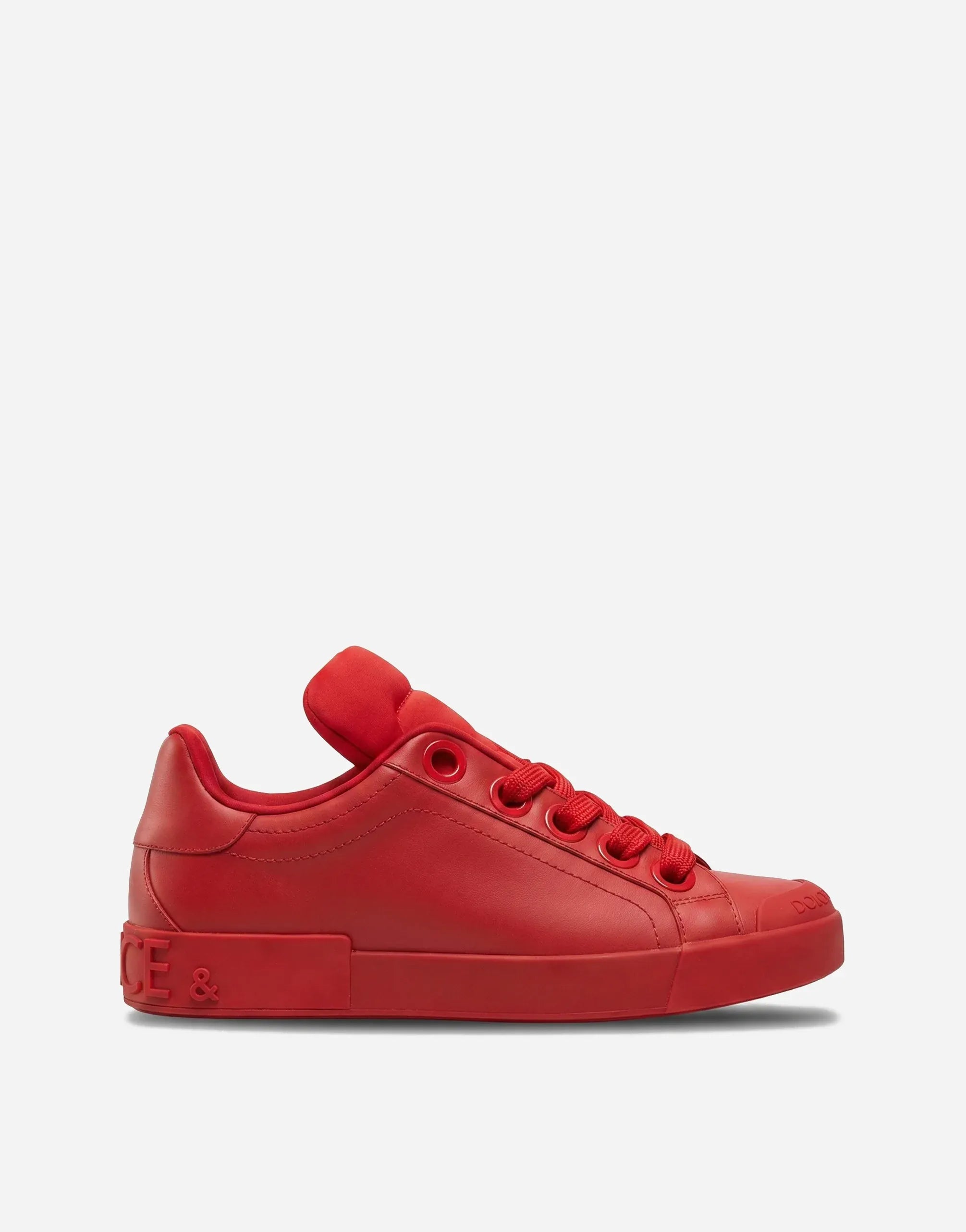 Dolce & Gabbana Red Portofino Low-Top Sneakers