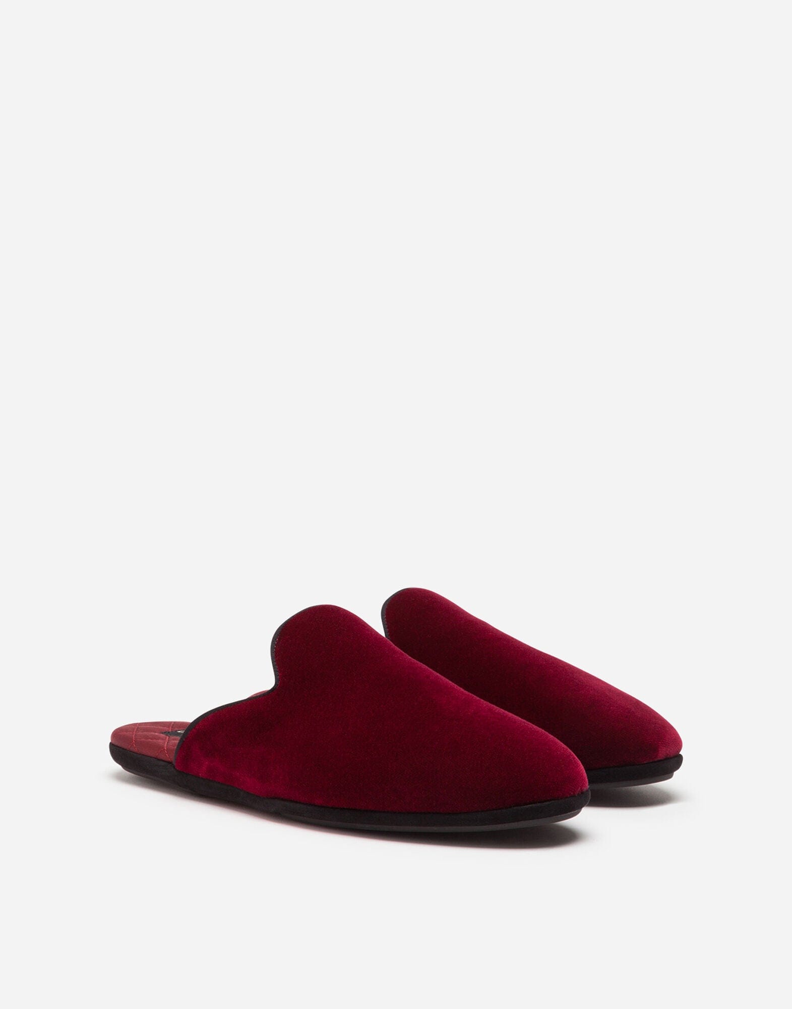 Dolce & Gabbana Red Velvet Slippers
