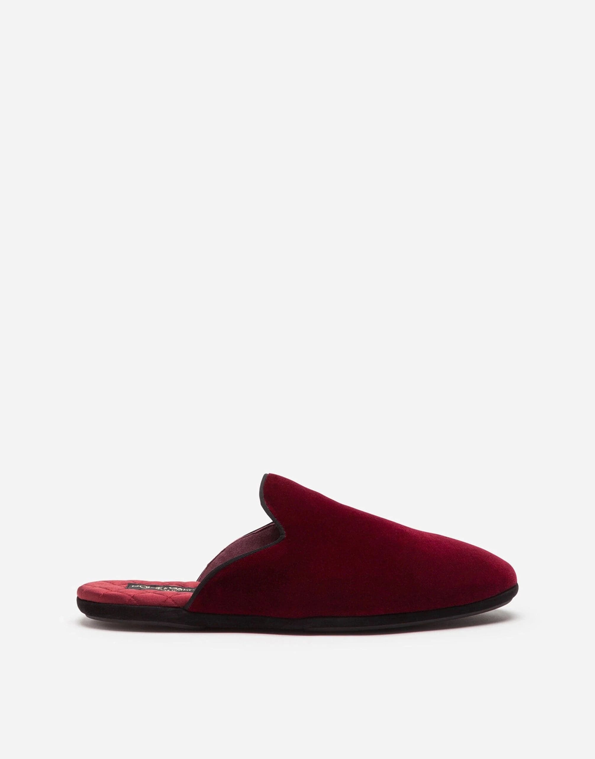 Dolce & Gabbana Red Velvet Slippers