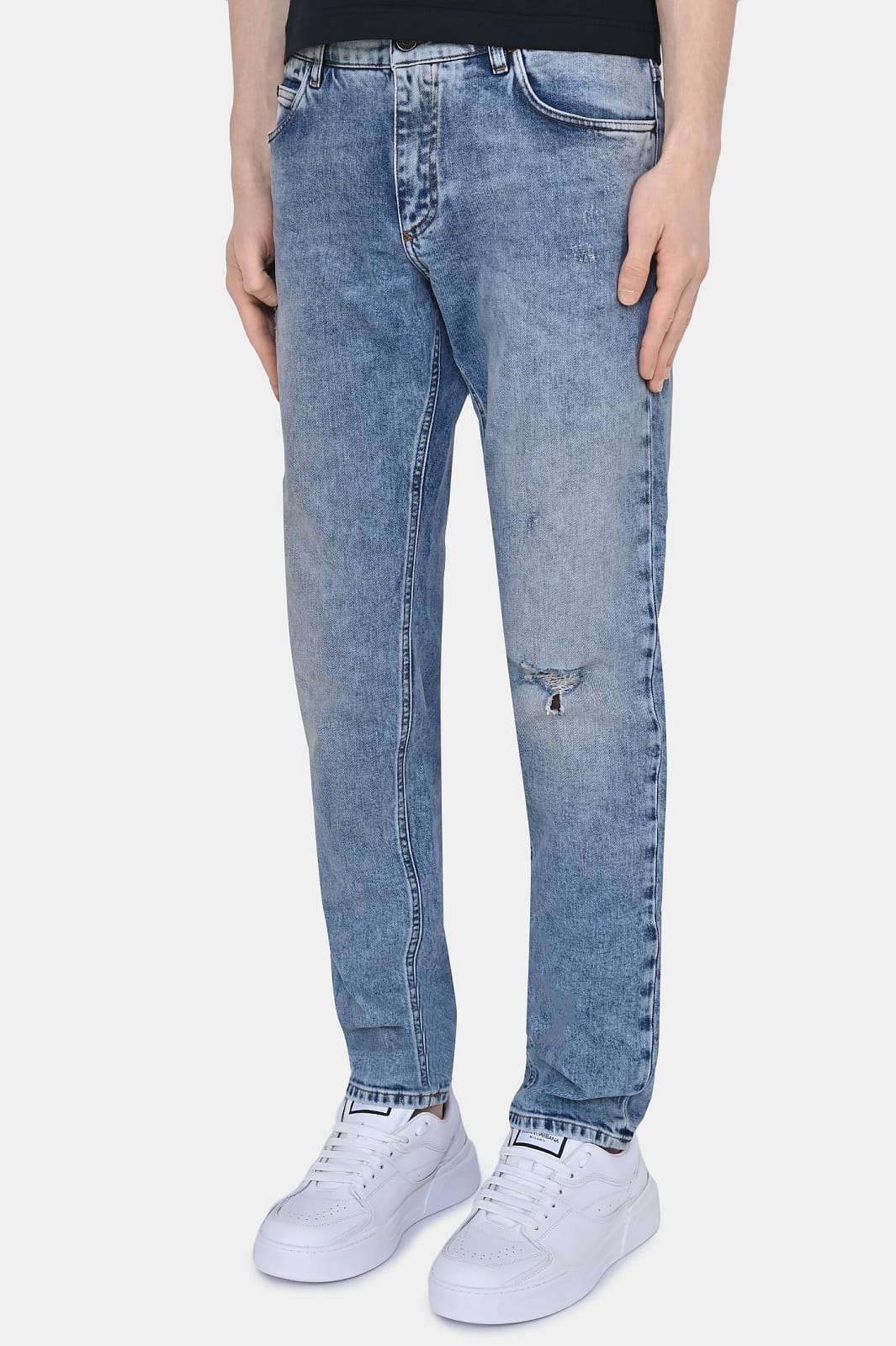 Dolce & Gabbana Dolce & Gabbana Regular Fit Distressed Denim Jeans