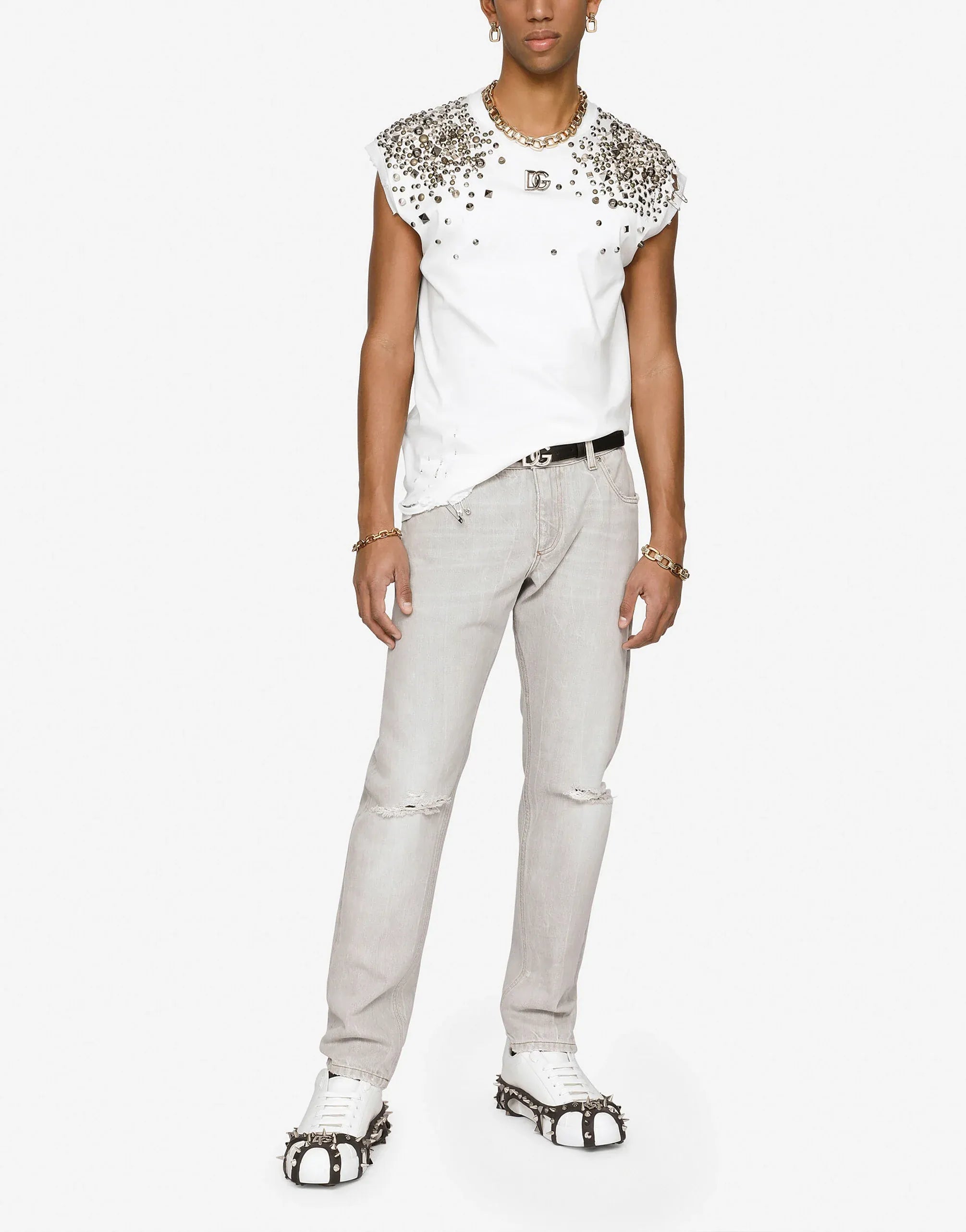 Regular-Fit Washed Denim Jeans - alternate view