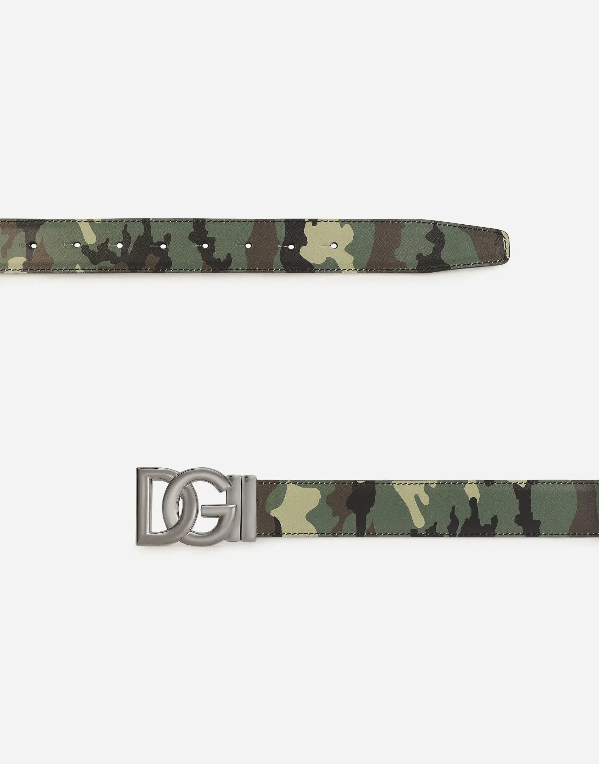 Dolce & Gabbana Reversible Camouflage-Print Leather Belt