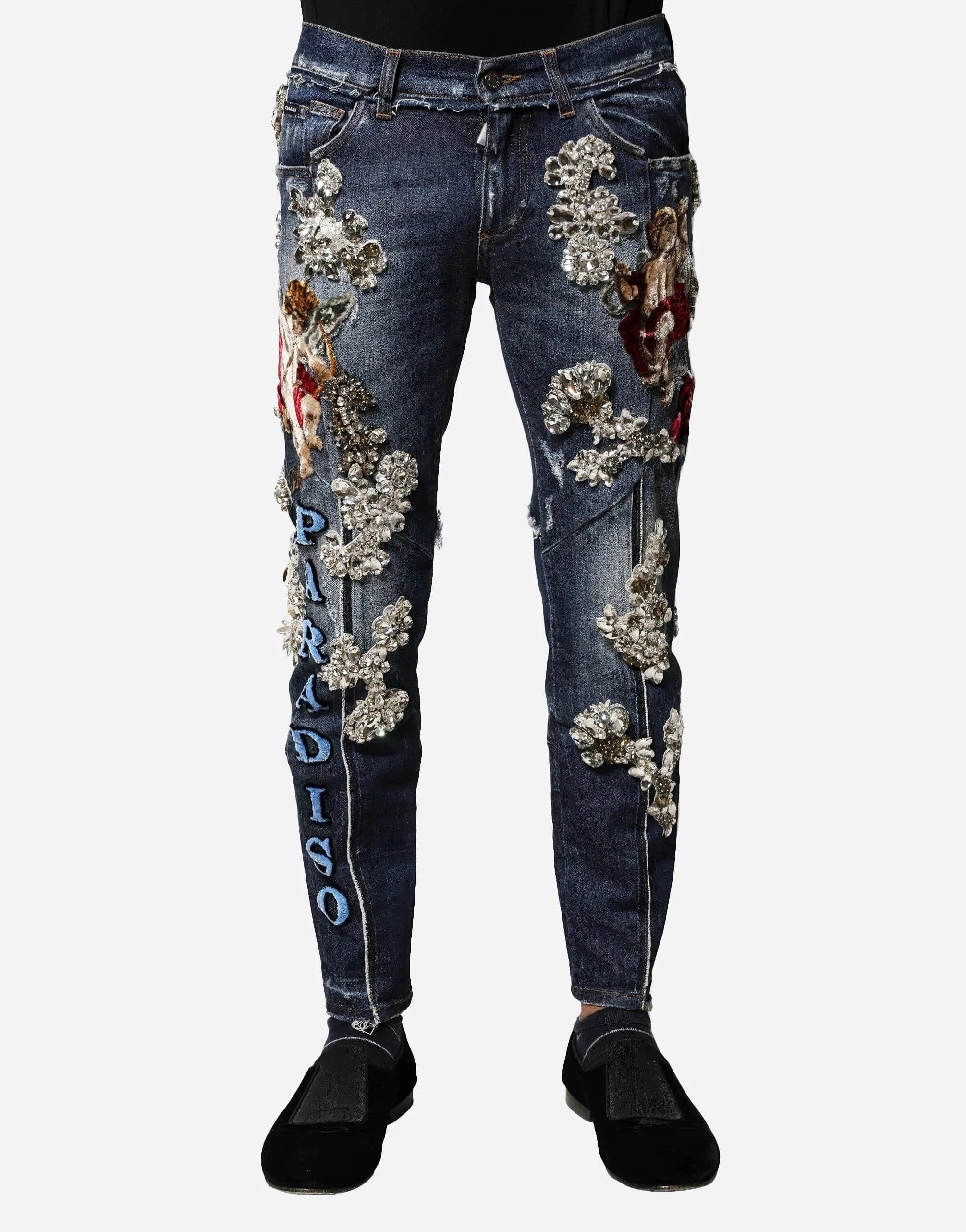 Dolce & Gabbana Rhinestone-Embellished Runway Jeans