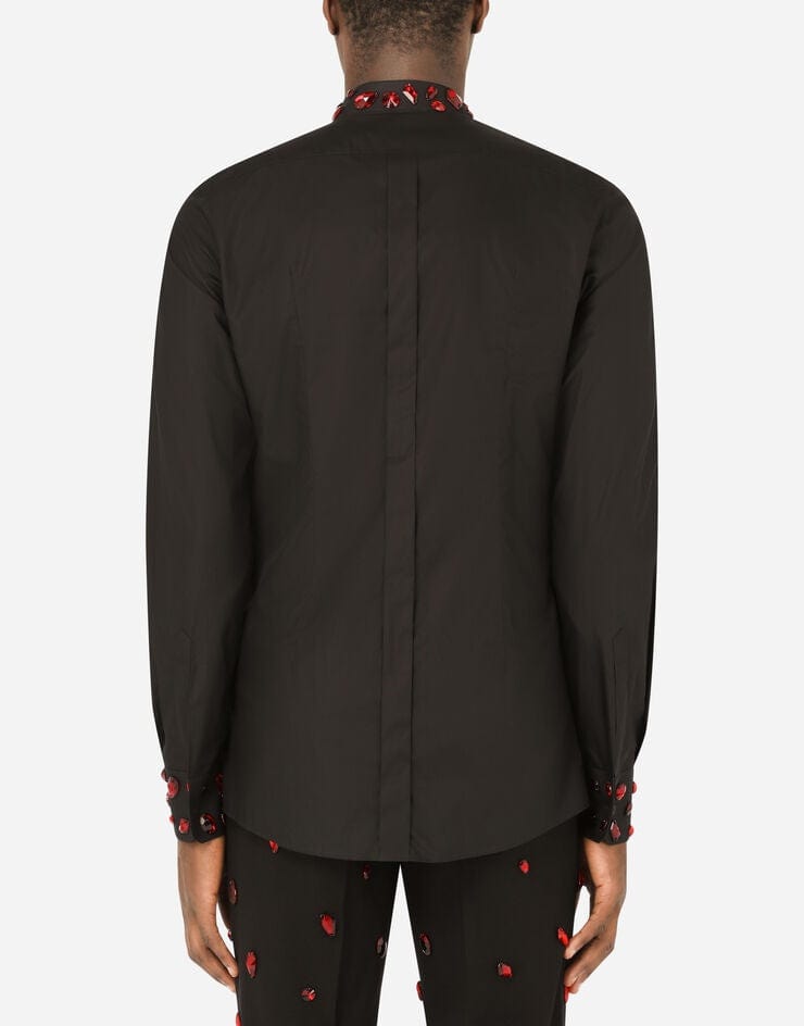 Dolce & Gabbana Rhinestone Embellishmed Gold-Fit Shirt