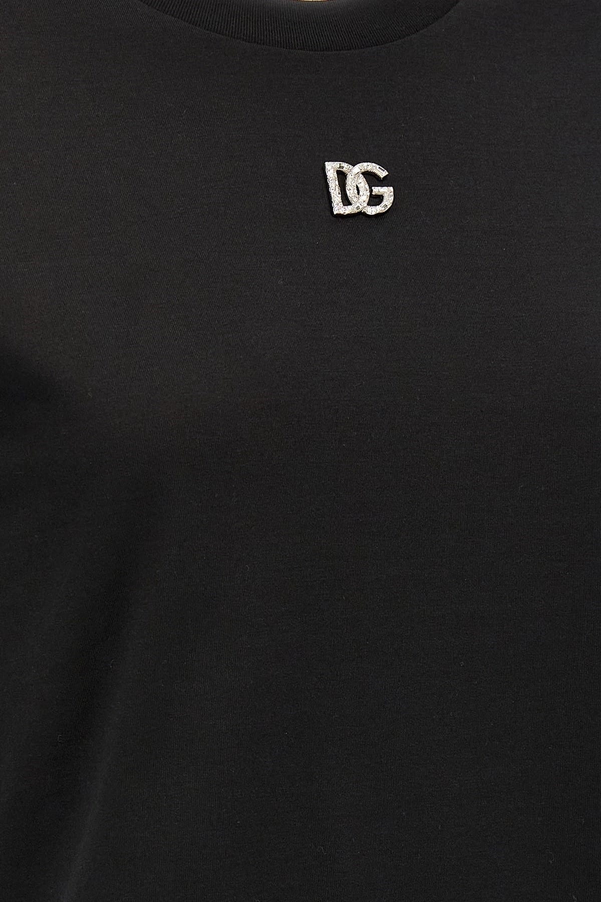 Dolce & Gabbana Dolce & Gabbana Rhinestone Logo T-Shirt