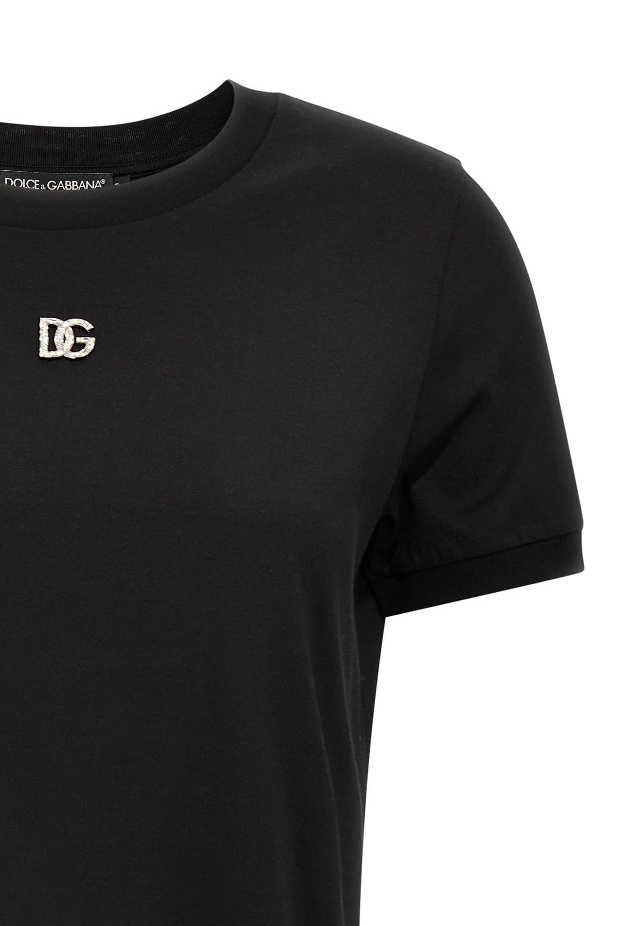 Dolce & Gabbana Dolce & Gabbana Rhinestone Logo T-Shirt