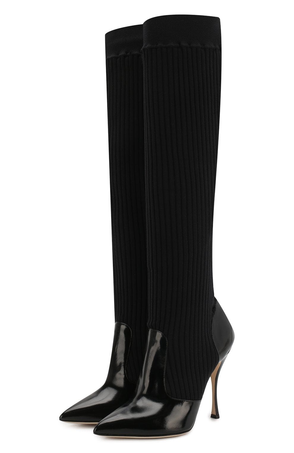 Dolce & Gabbana Ribbed-Knit Boots