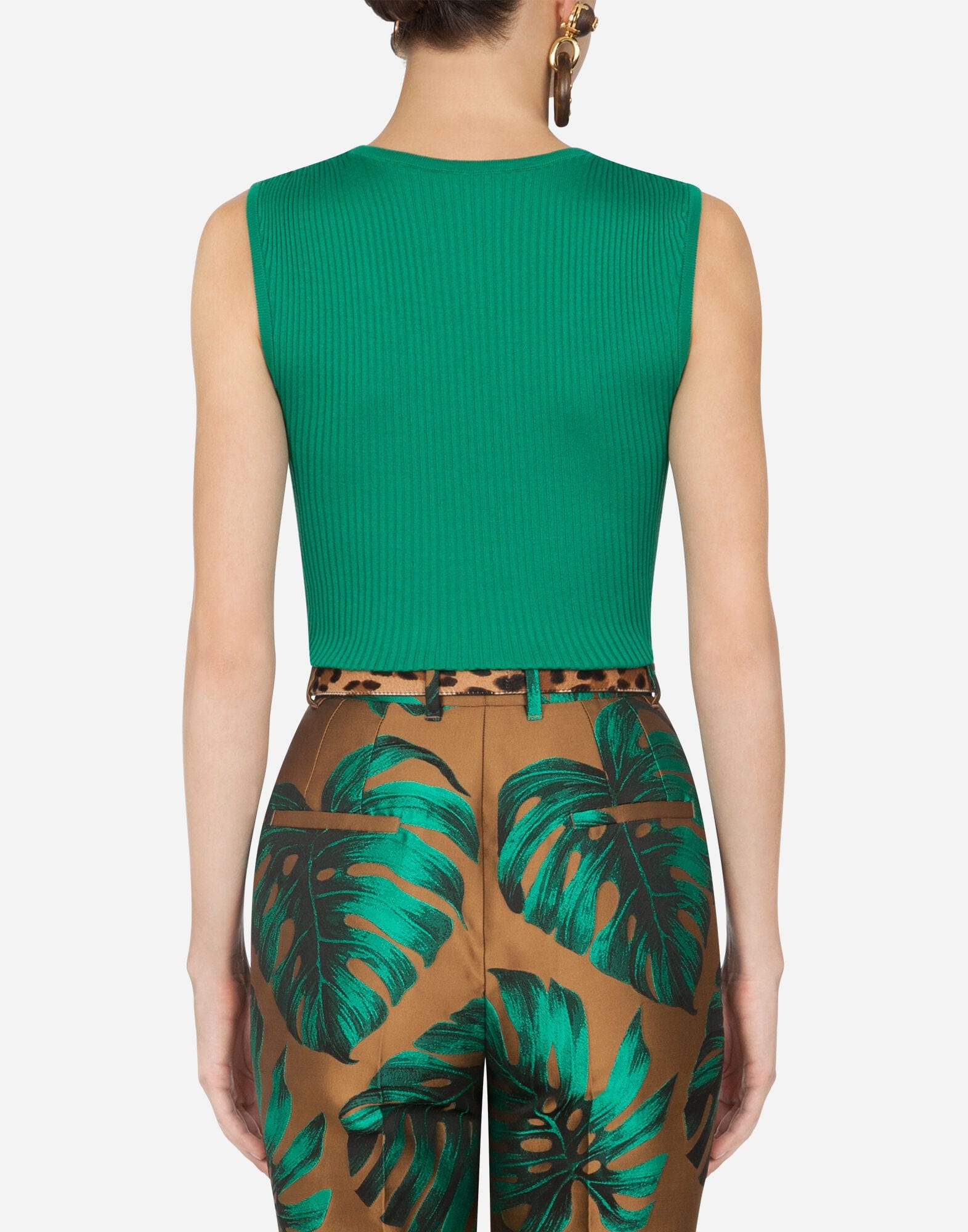 Dolce & Gabbana Ribbed Silk Sleeveless Sweater