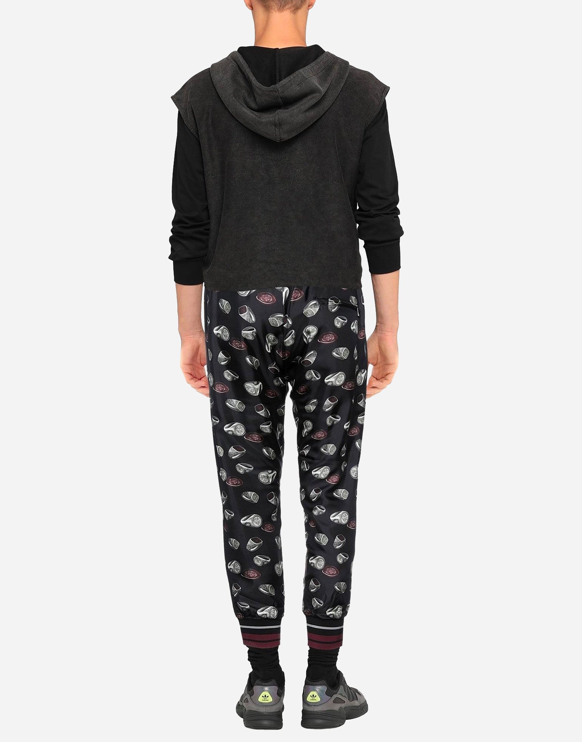 Dolce & Gabbana Ring Print Silk Twill Jogging Pants