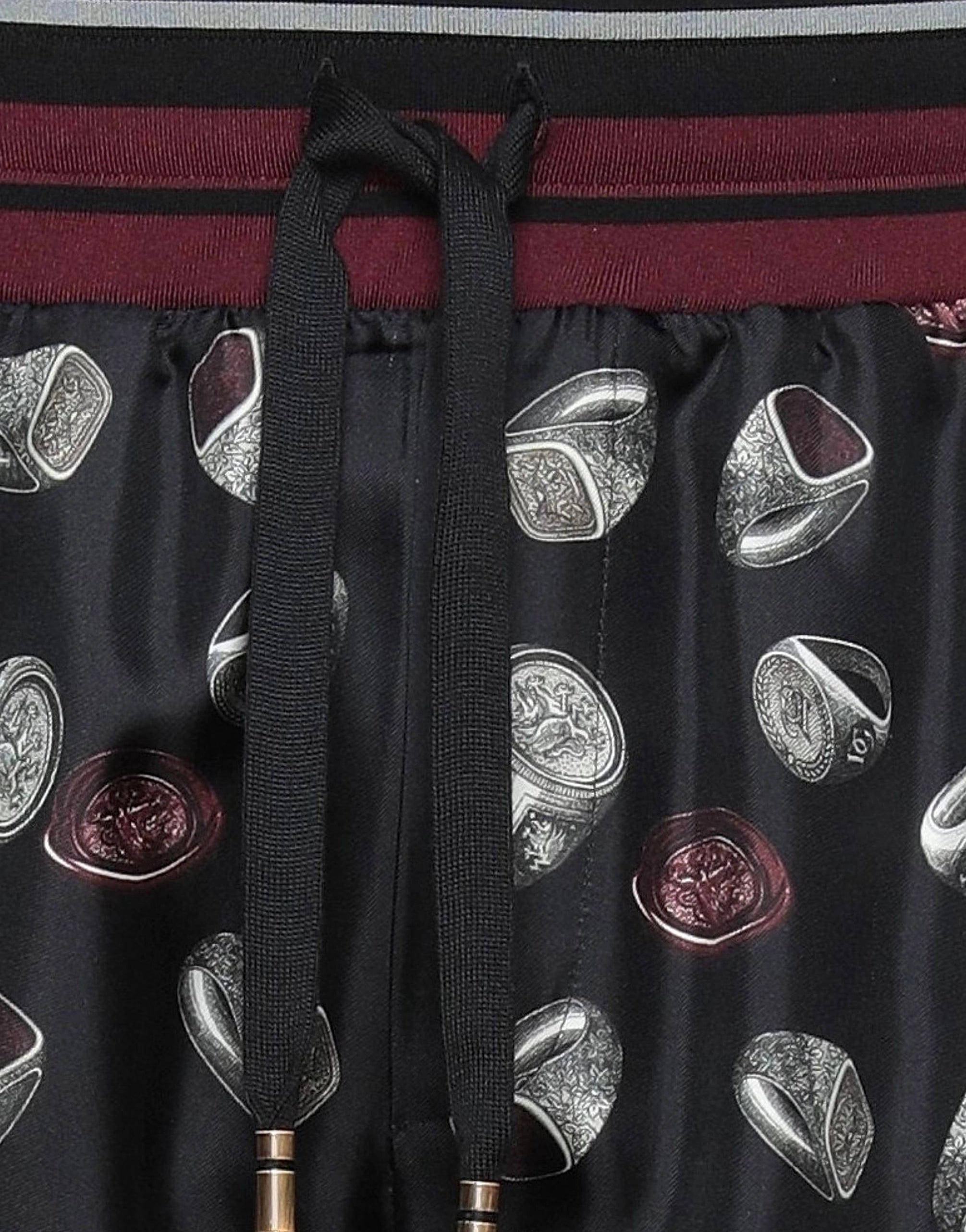 Dolce & Gabbana Ring Print Silk Twill Jogging Pants