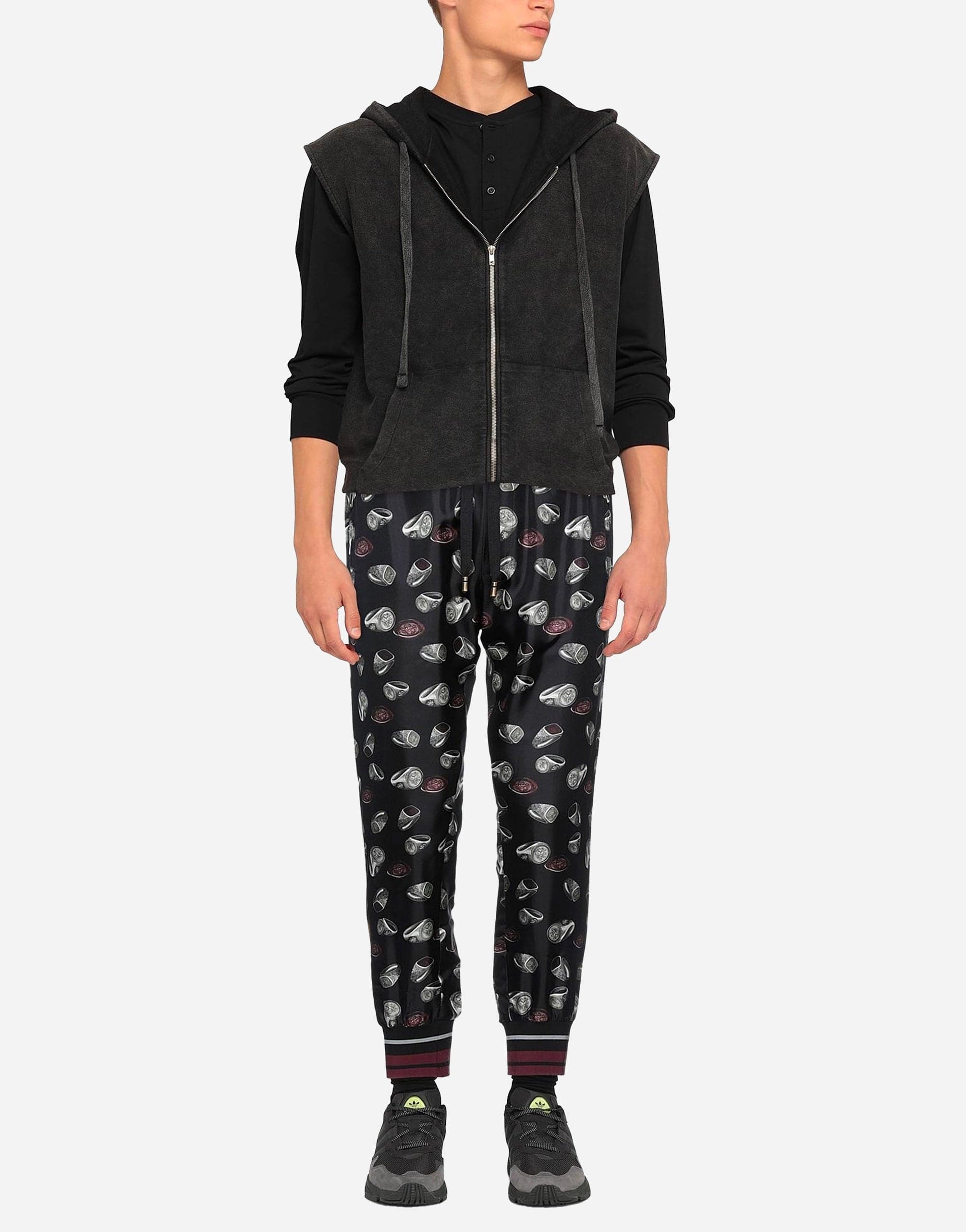 Dolce & Gabbana Dolce & Gabbana Rings Print Silk Twill Jogging Pants