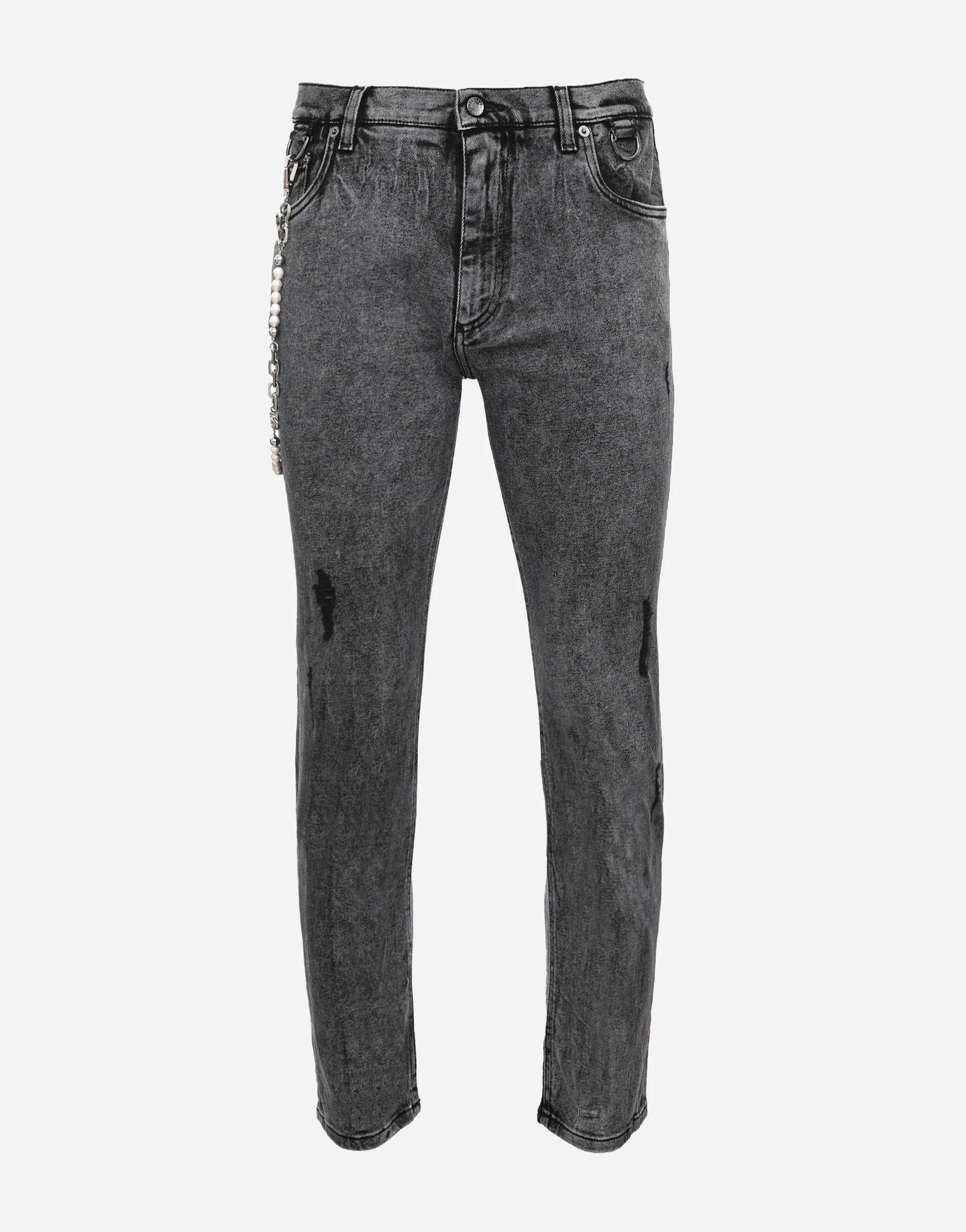 Dolce & Gabbana Ripped Straight Leg Jeans