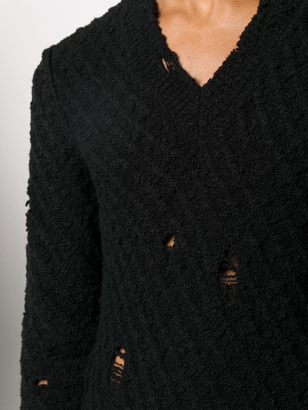 Dolce & Gabbana Ripped V-Neck Sweater