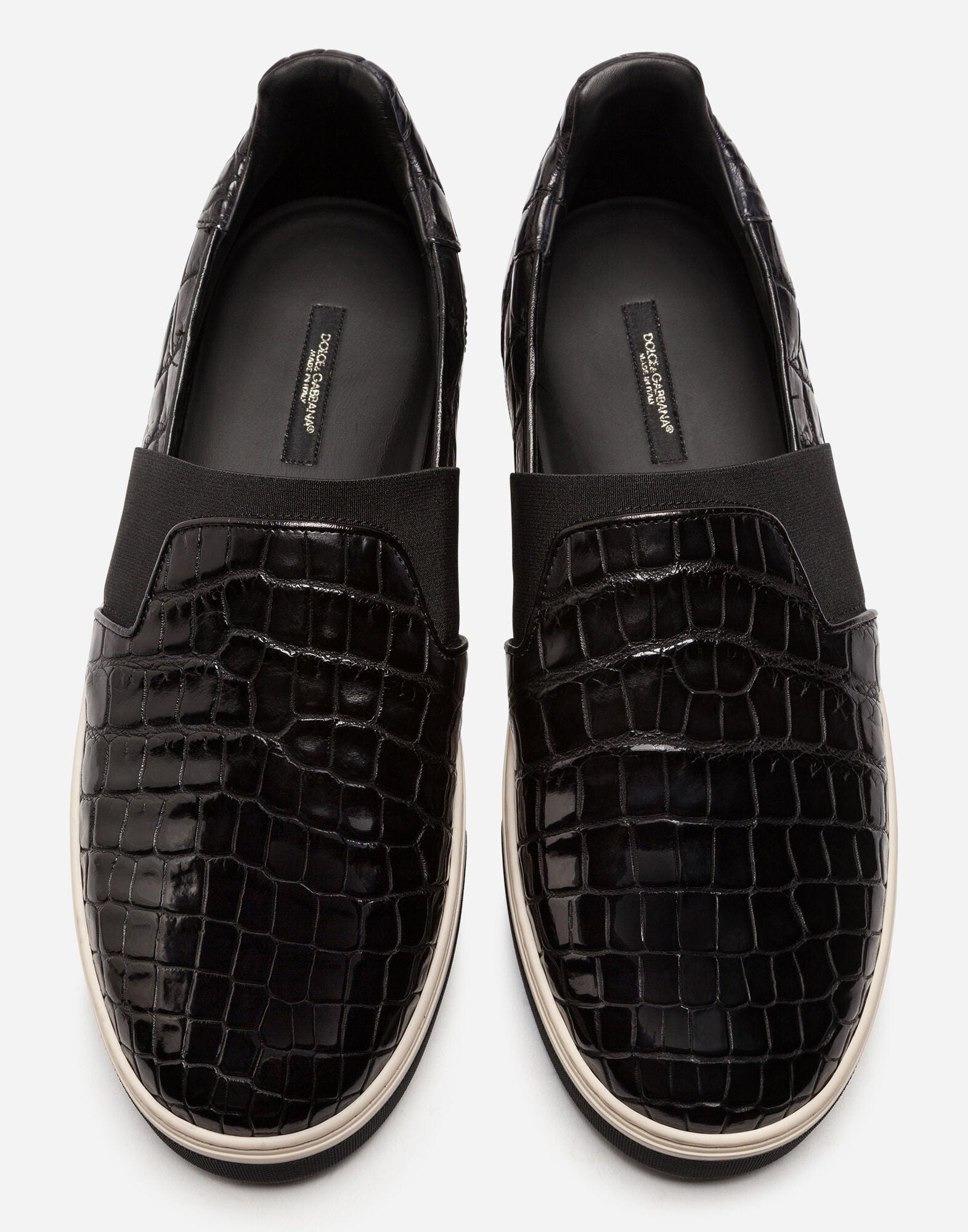 Dolce & Gabbana Rome Slip-On Sneakers In Crocodile Leather