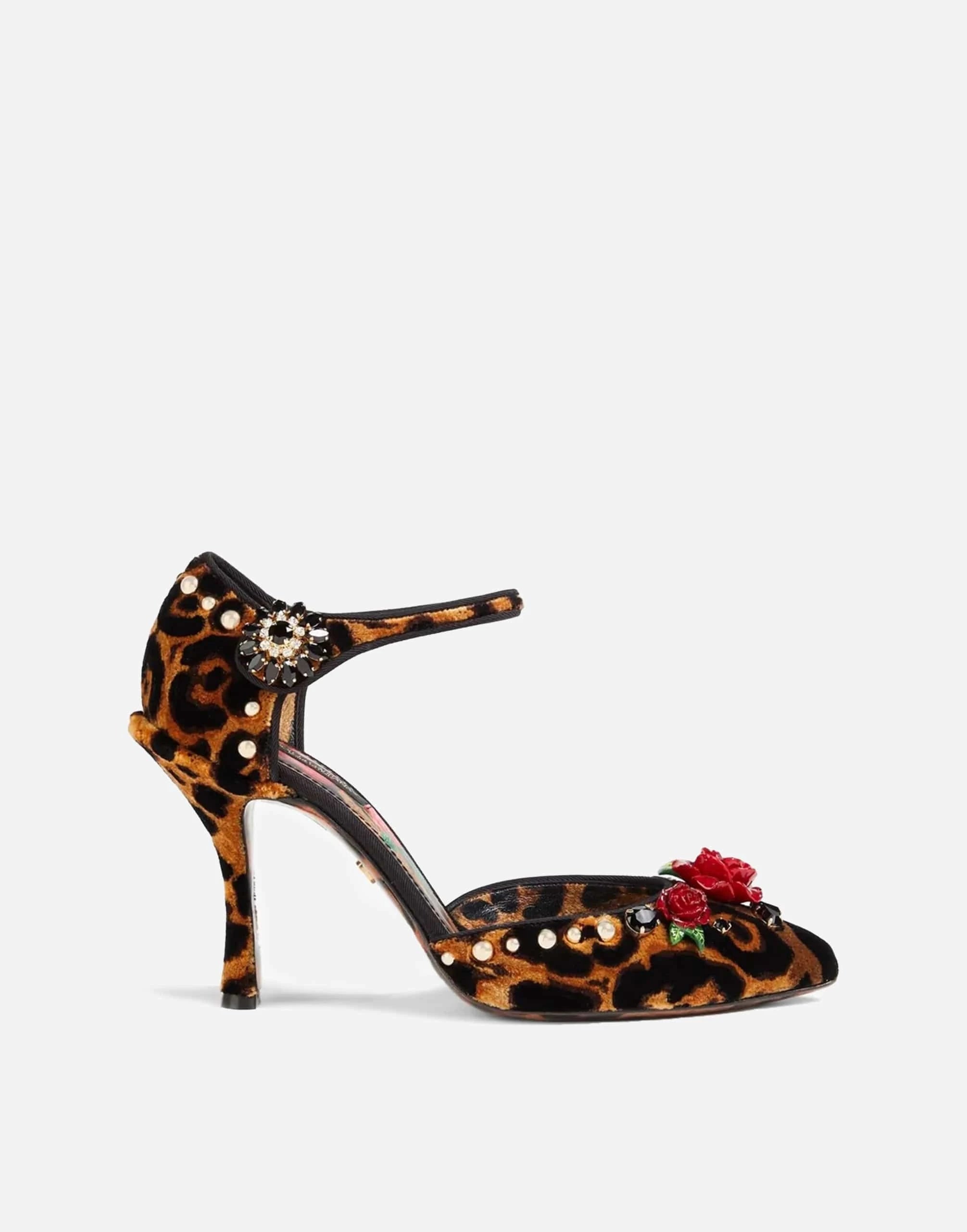 Dolce & Gabbana Rose-Appliqué Leopard Pumps