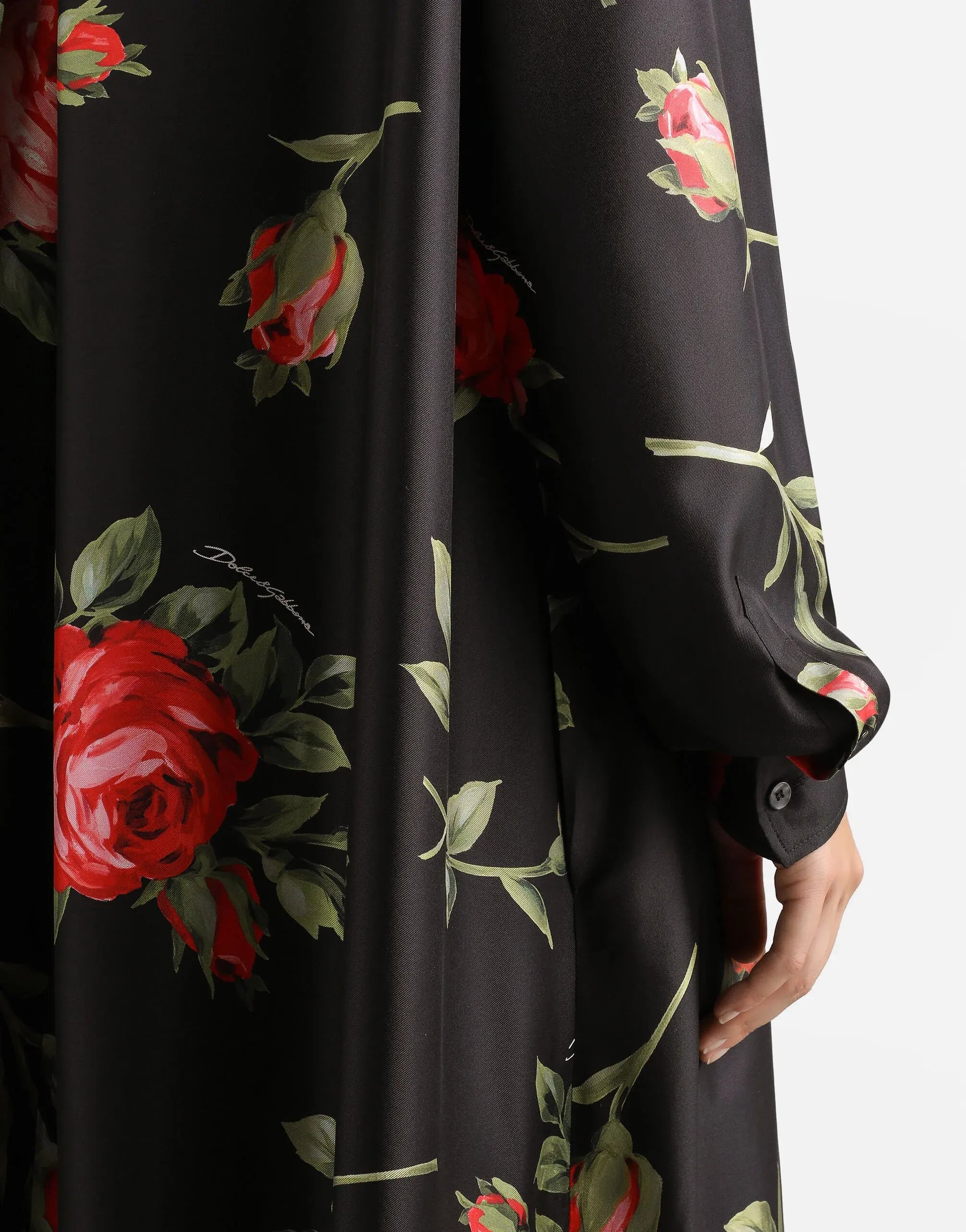 Dolce & Gabbana Rose Bouquet-Print Long Dress