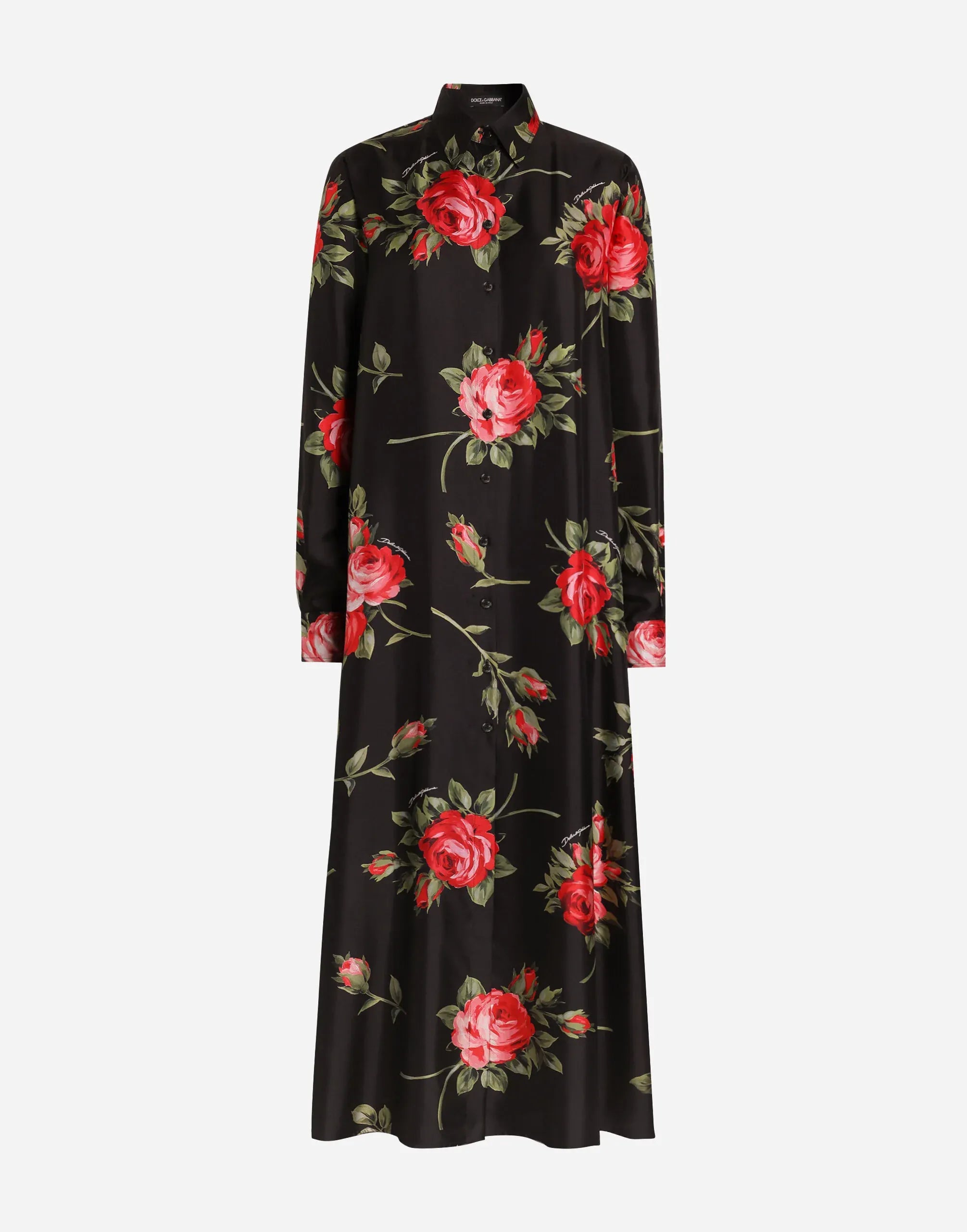 Dolce & Gabbana Rose Bouquet-Print Long Dress