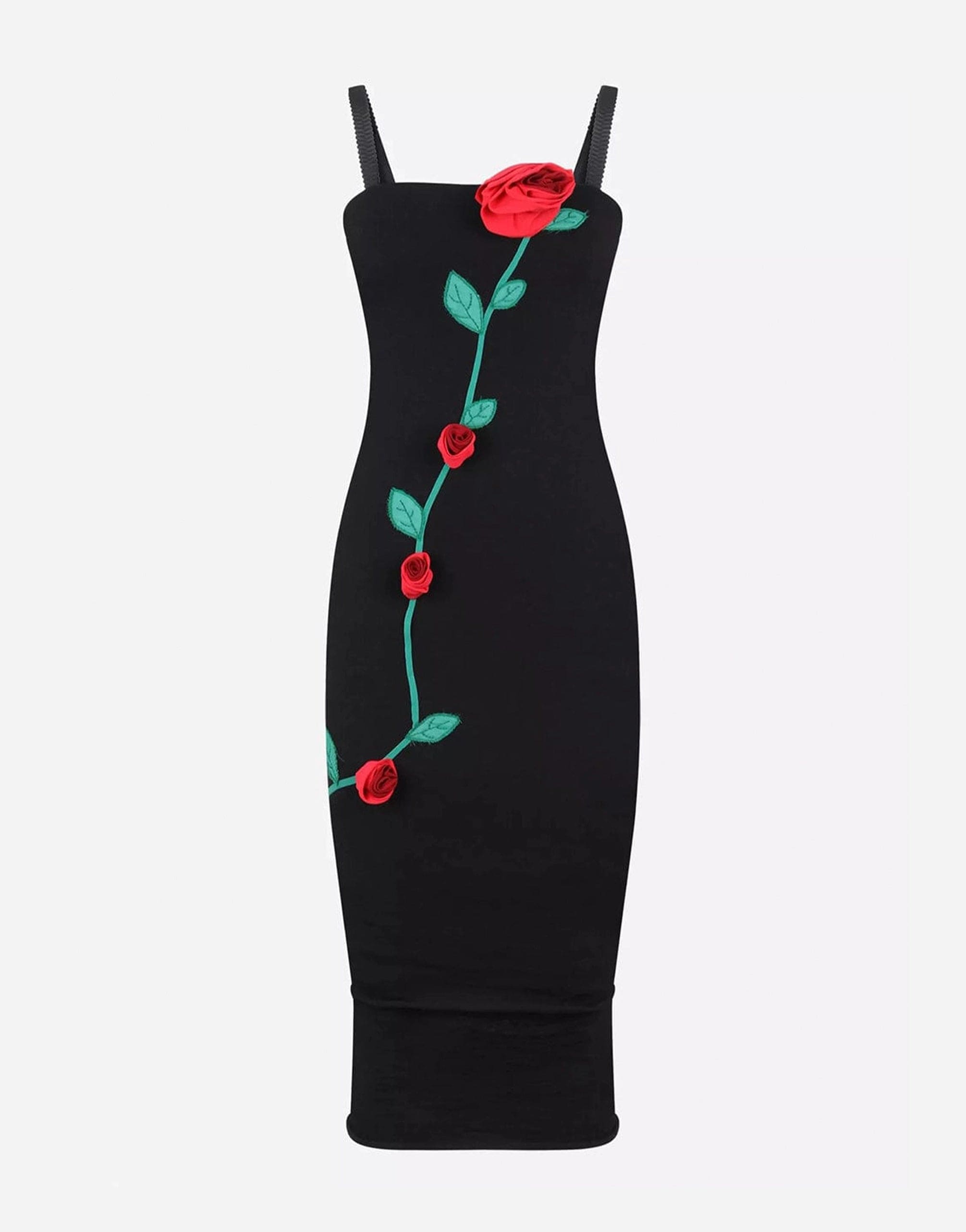 Dolce & Gabbana Rose Embroidery Sheath Dress