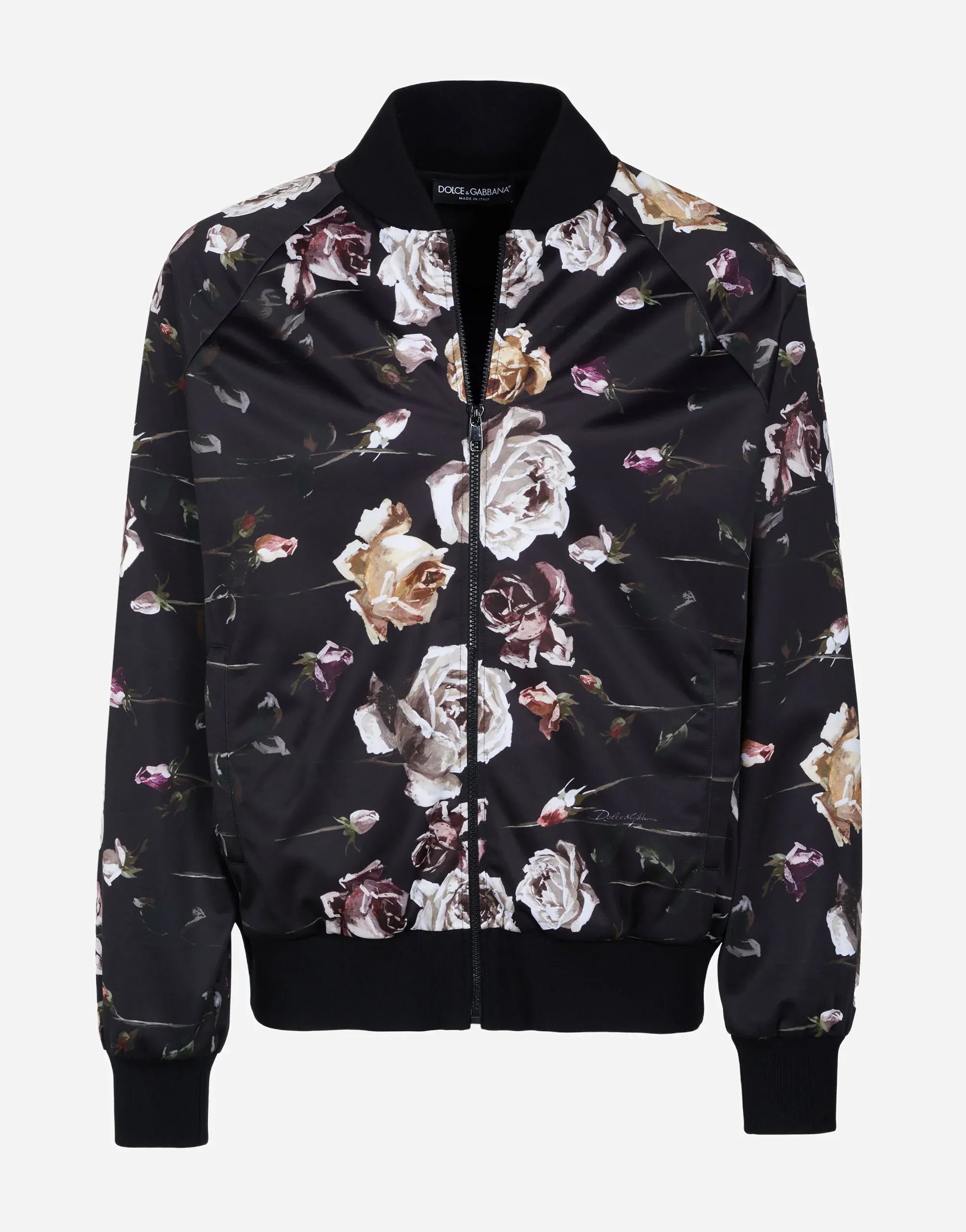 Dolce & Gabbana 玫瑰图案棒球夹克