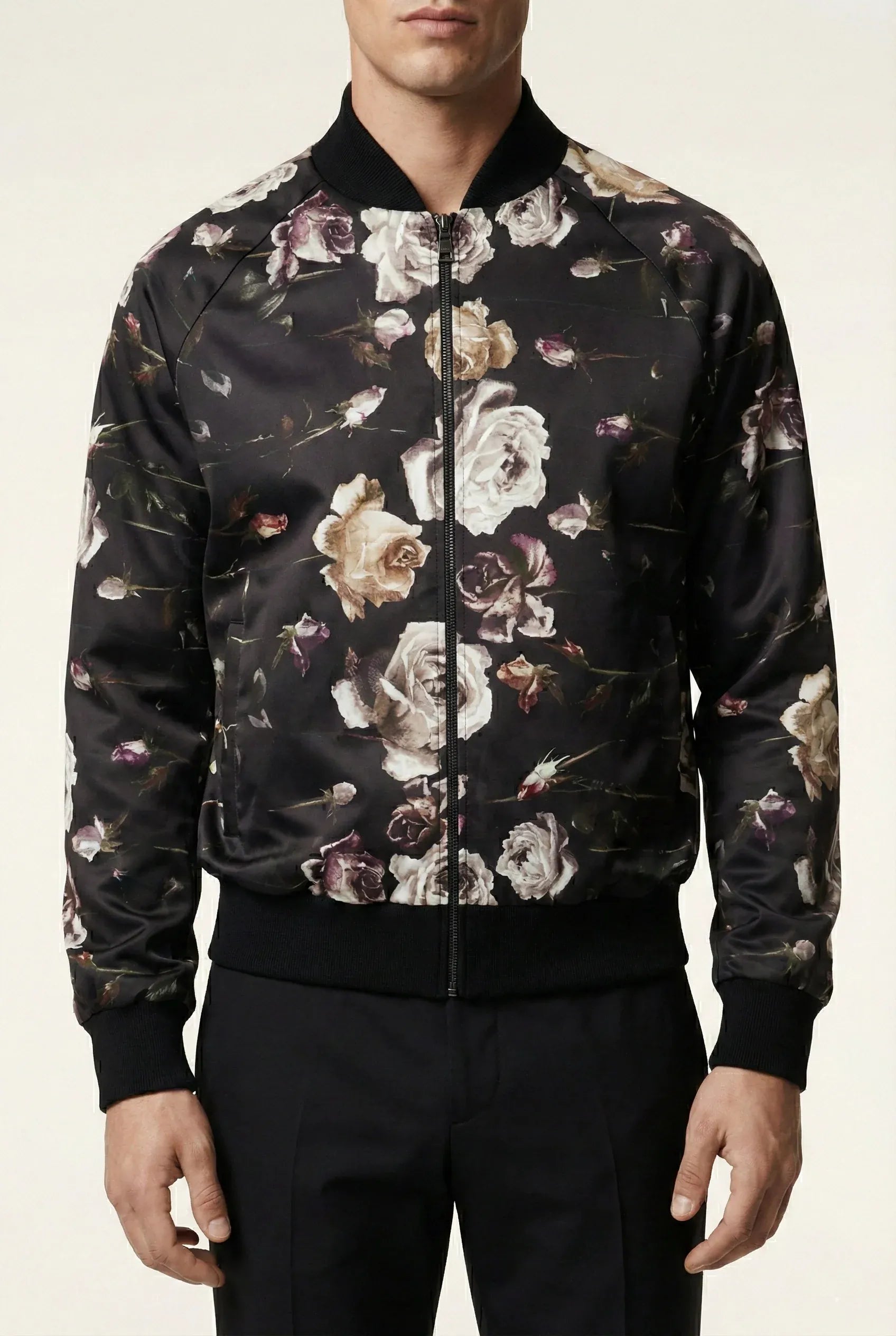 Dolce & Gabbana 玫瑰图案棒球夹克