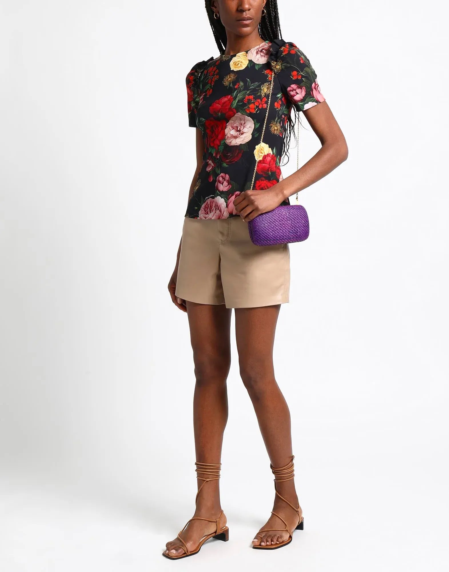 Blusa Ajustada com Estampa de Rosas - alternate view