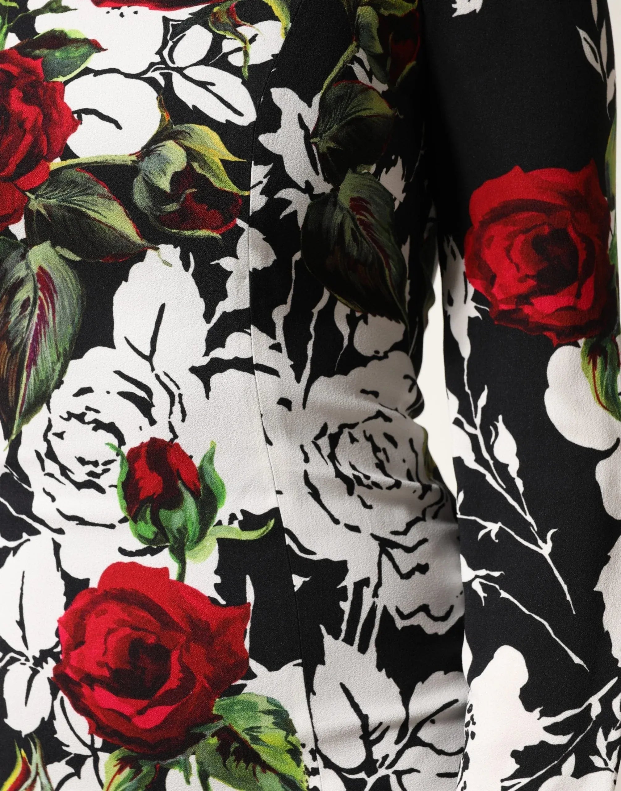 Dolce & Gabbana Rose-Print Long-Sleeve Maxi Dress