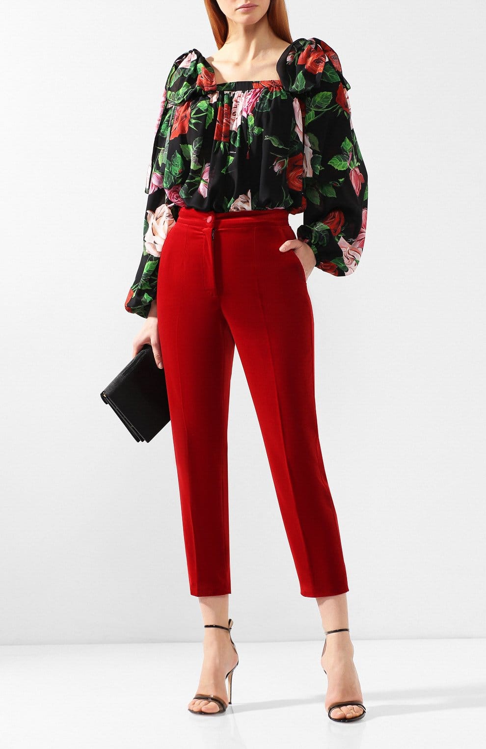 Blusa de Seda com Estampa de Rosas - alternate view