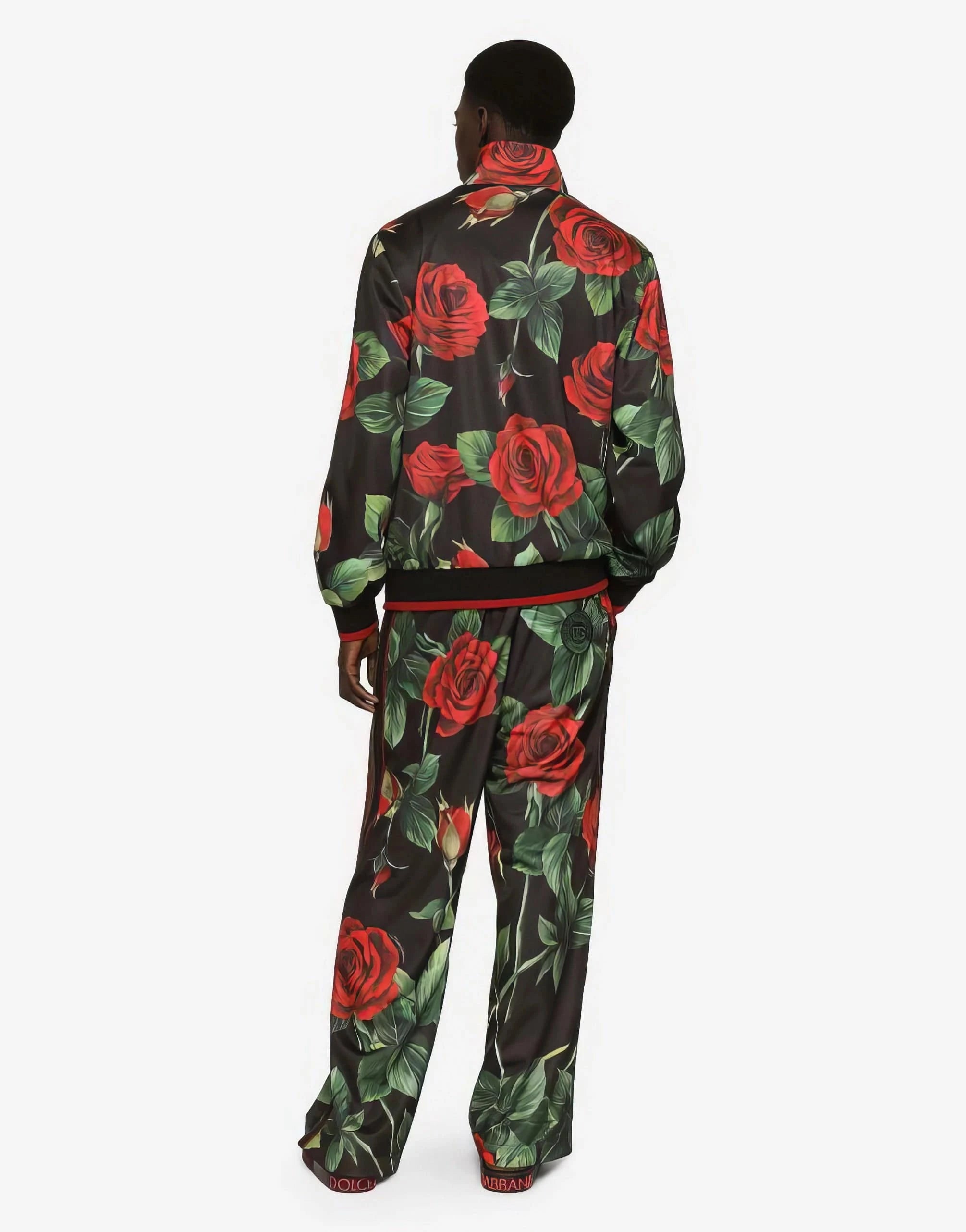 Dolce & Gabbana Rose-Printed Straight Jogging Pants