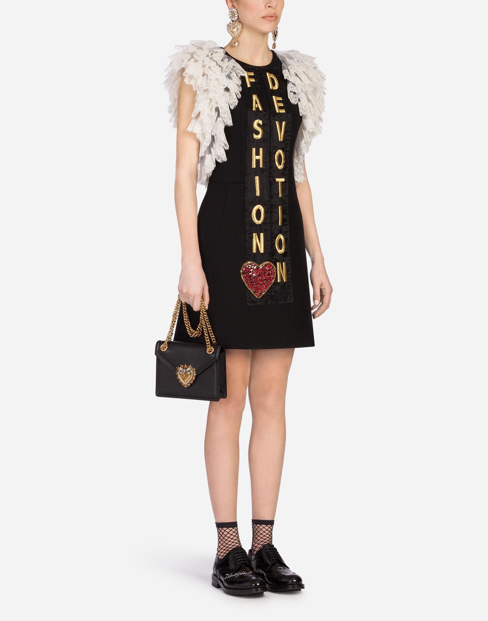 Dolce & Gabbana Ruffle-Lace Fashion Devotion Mini Dress