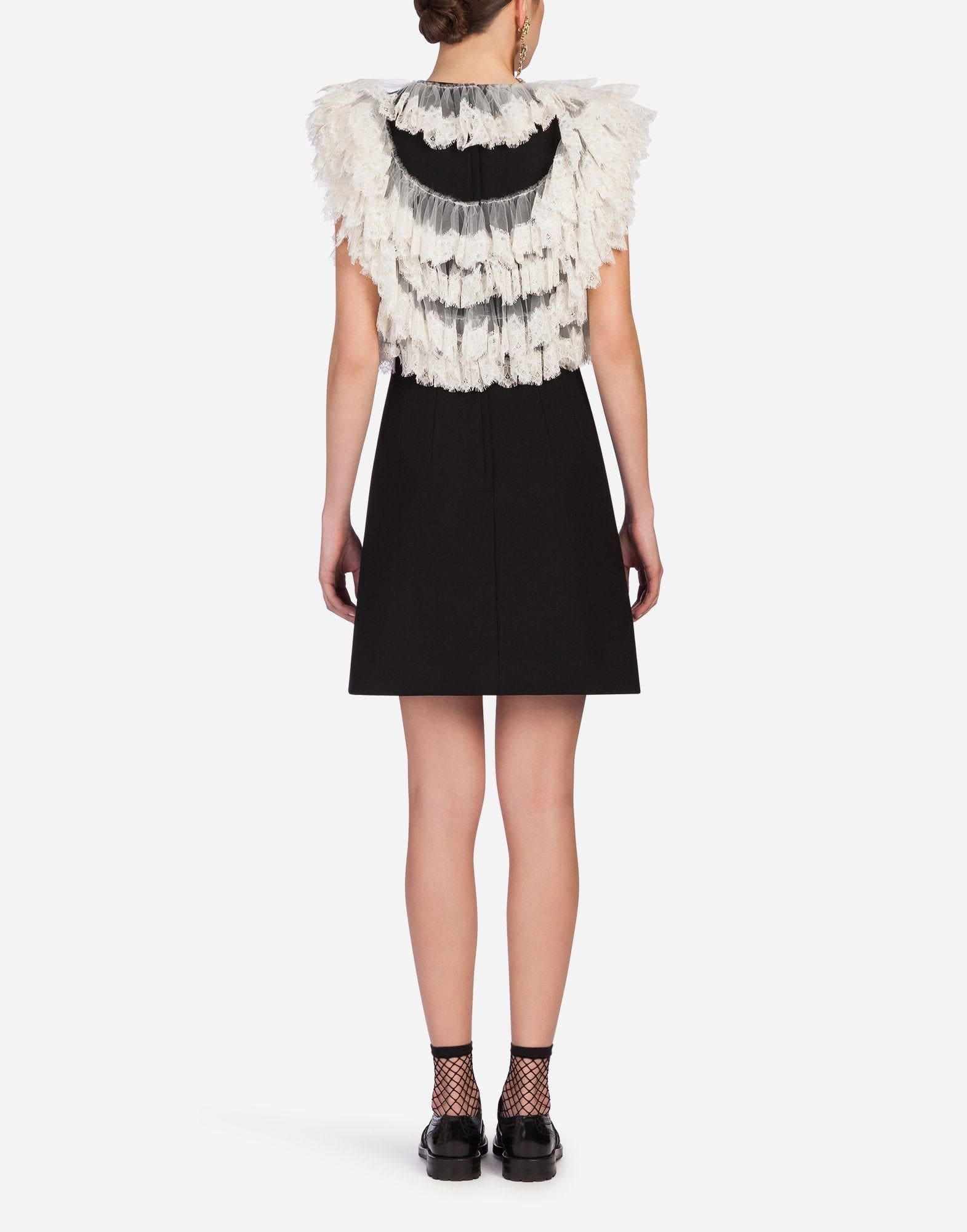 Dolce & Gabbana Ruffle-Lace Fashion Devotion Mini Dress