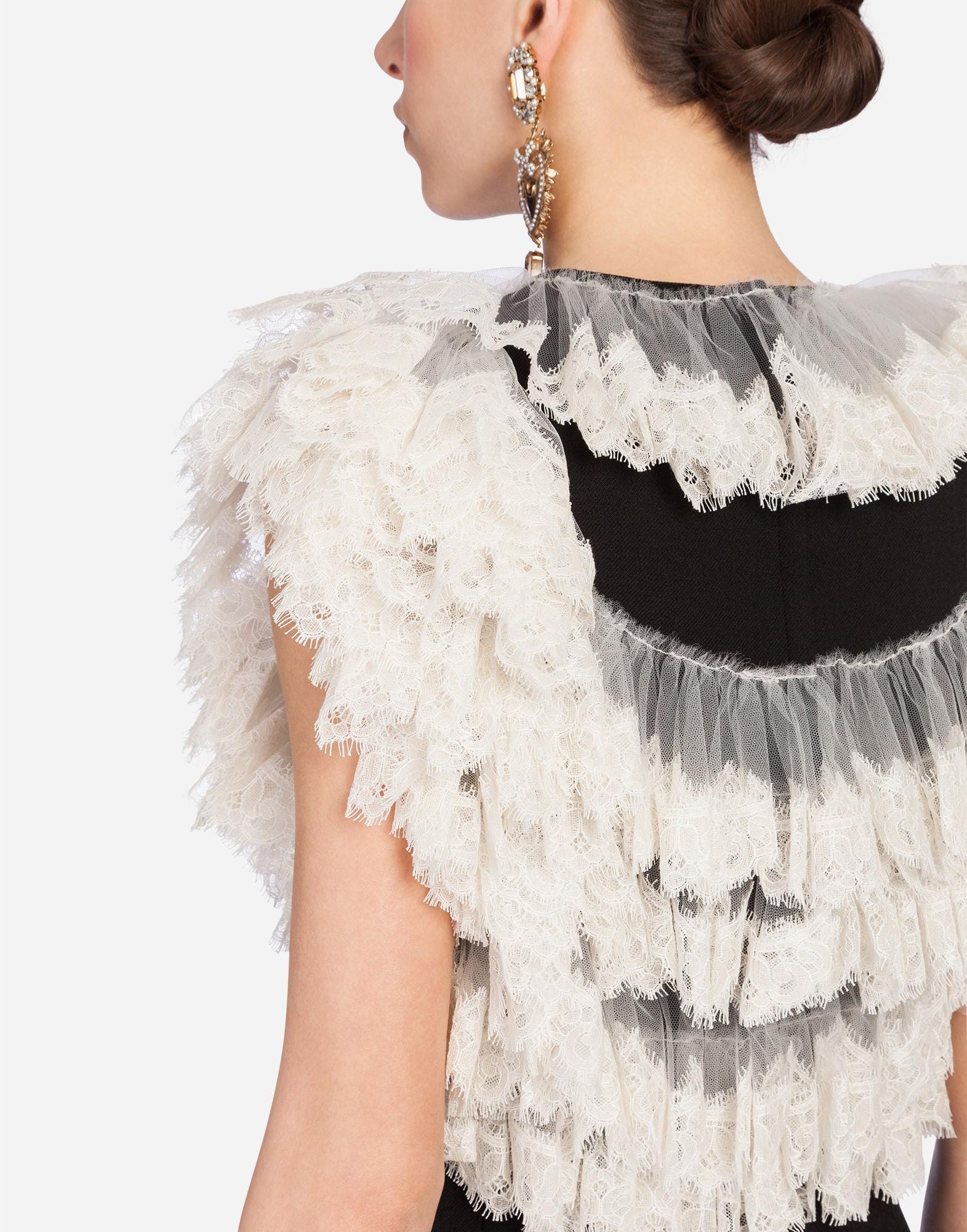 Dolce & Gabbana Ruffle-Lace Fashion Devotion Mini Dress