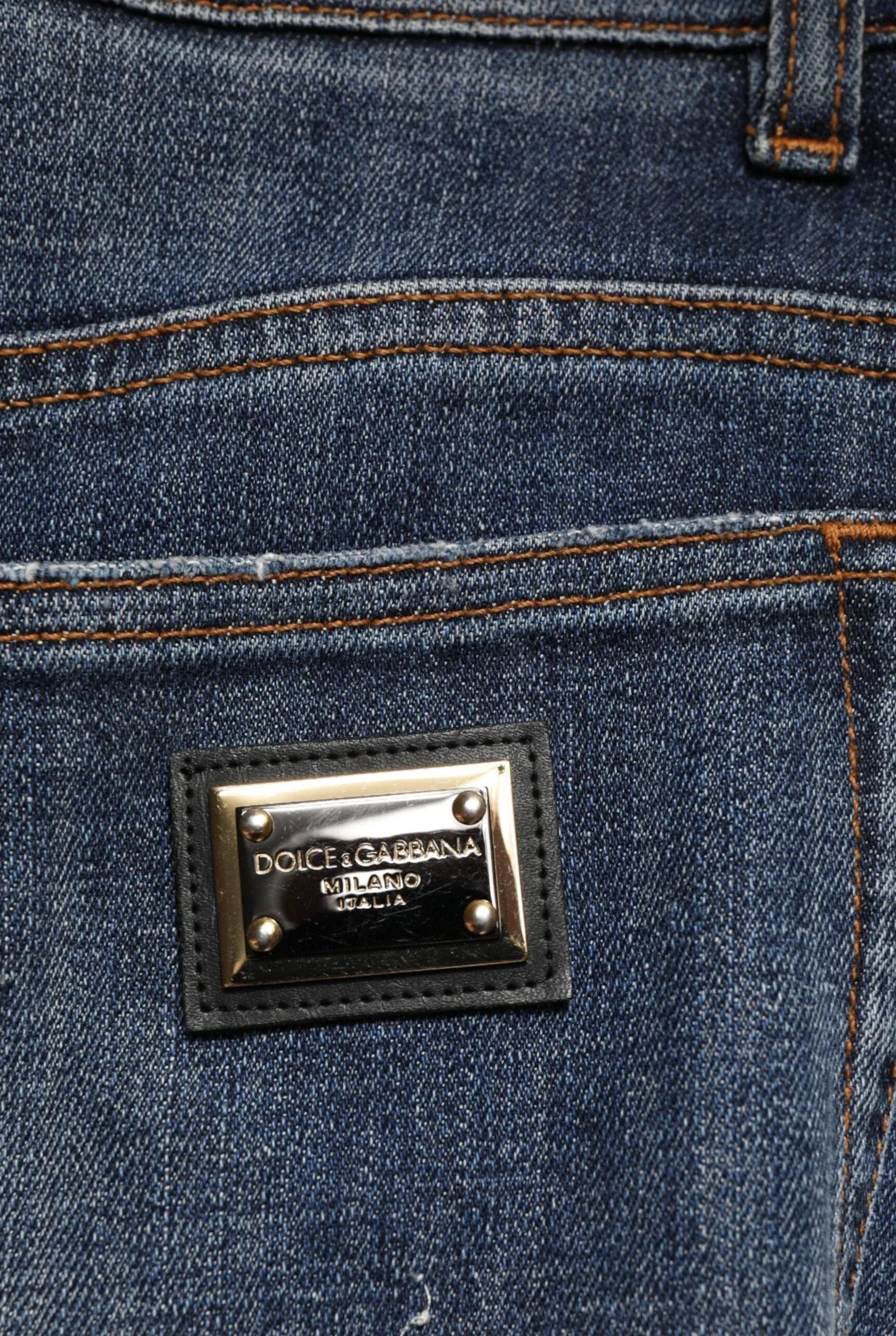 Dolce & Gabbana Runway Amber Rhinestone And Pins Embellished Jeans