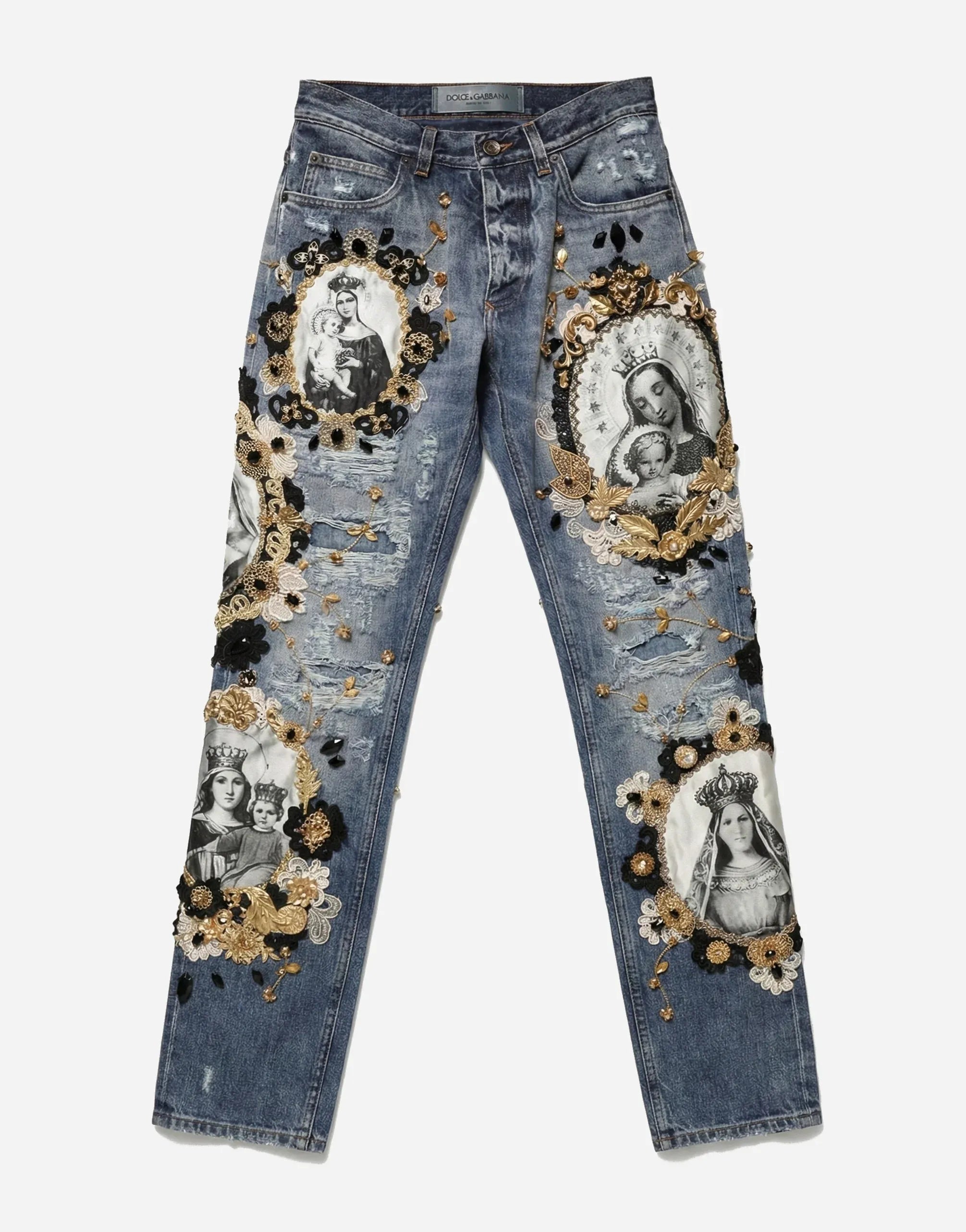 Dolce & Gabbana Runway Madonna Embellished Jeans
