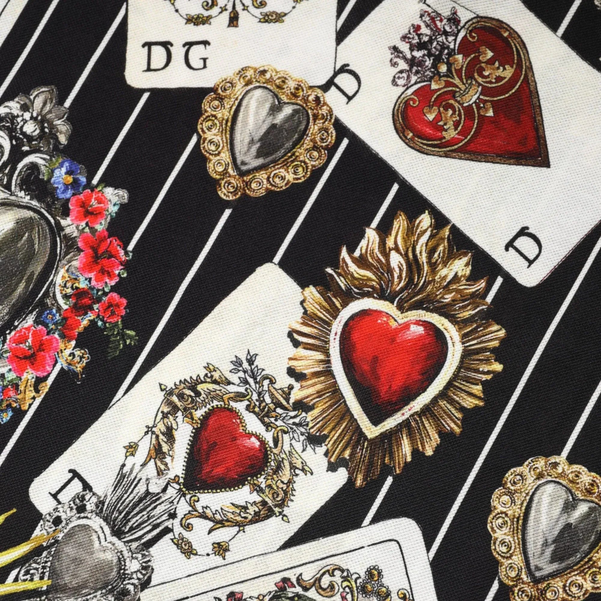 Dolce & Gabbana Sacred Cards-Print Cotton Polo shirt