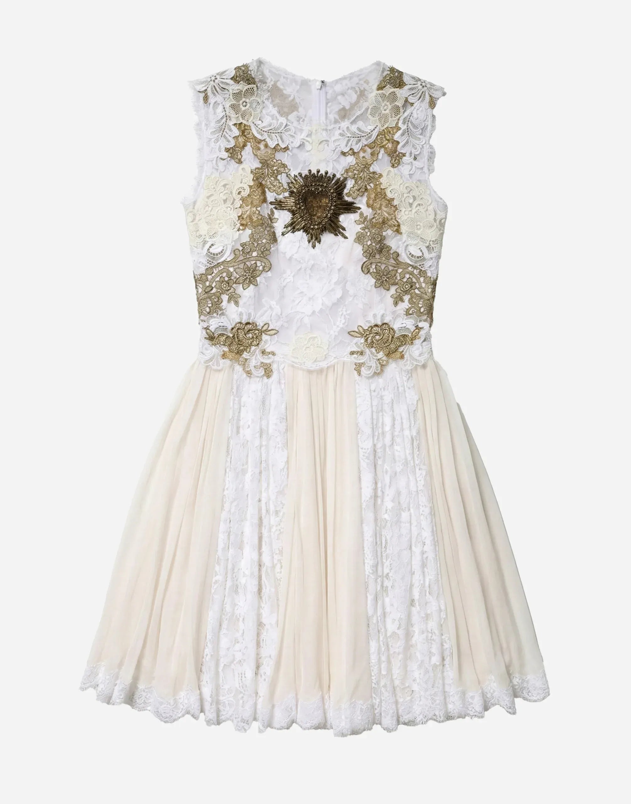 Dolce & Gabbana Sacred Heart Appliqué Lace Midi Dress