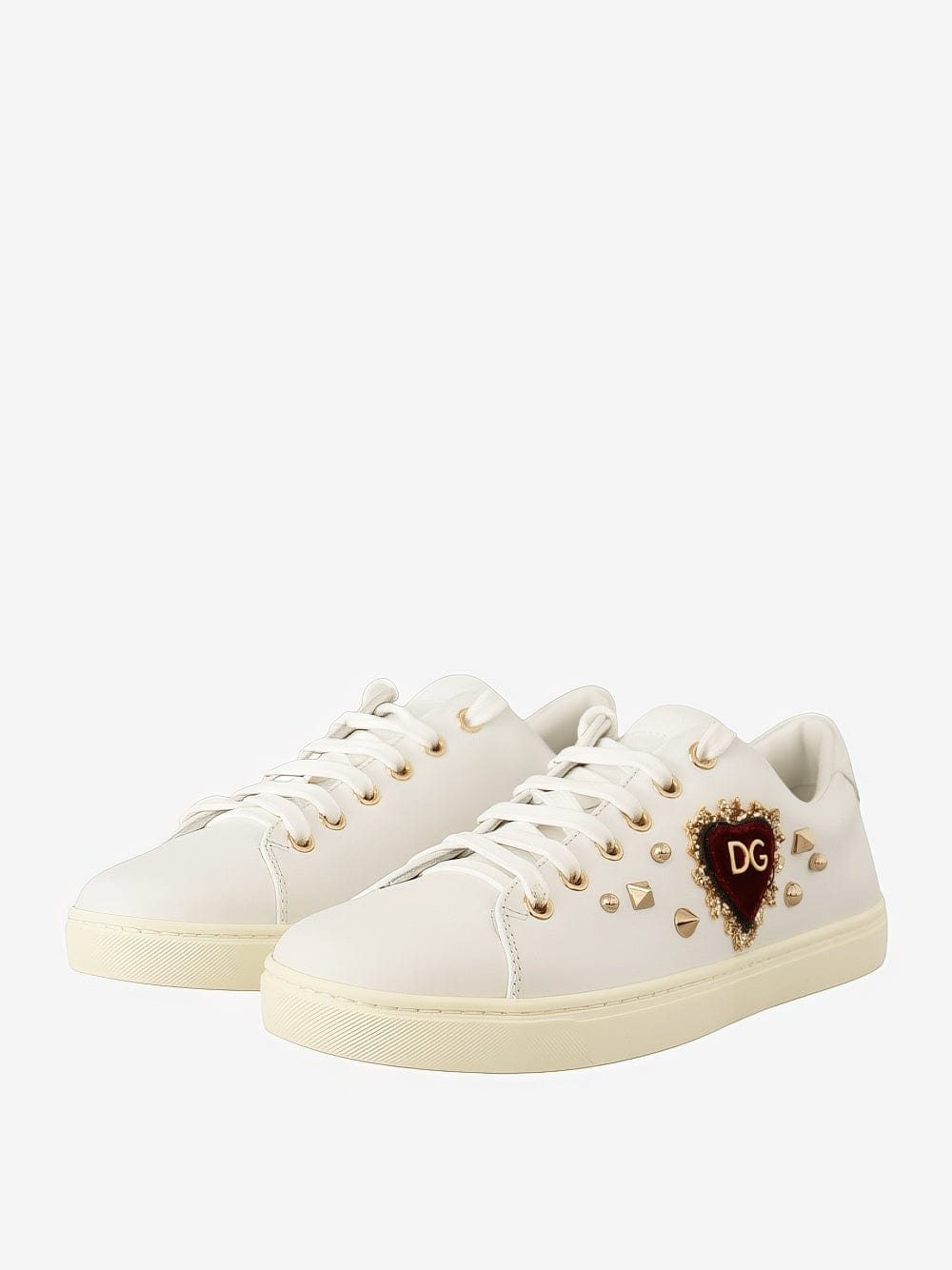 Dolce & Gabbana Sacred Heart Embroidered Embellished Sneakers